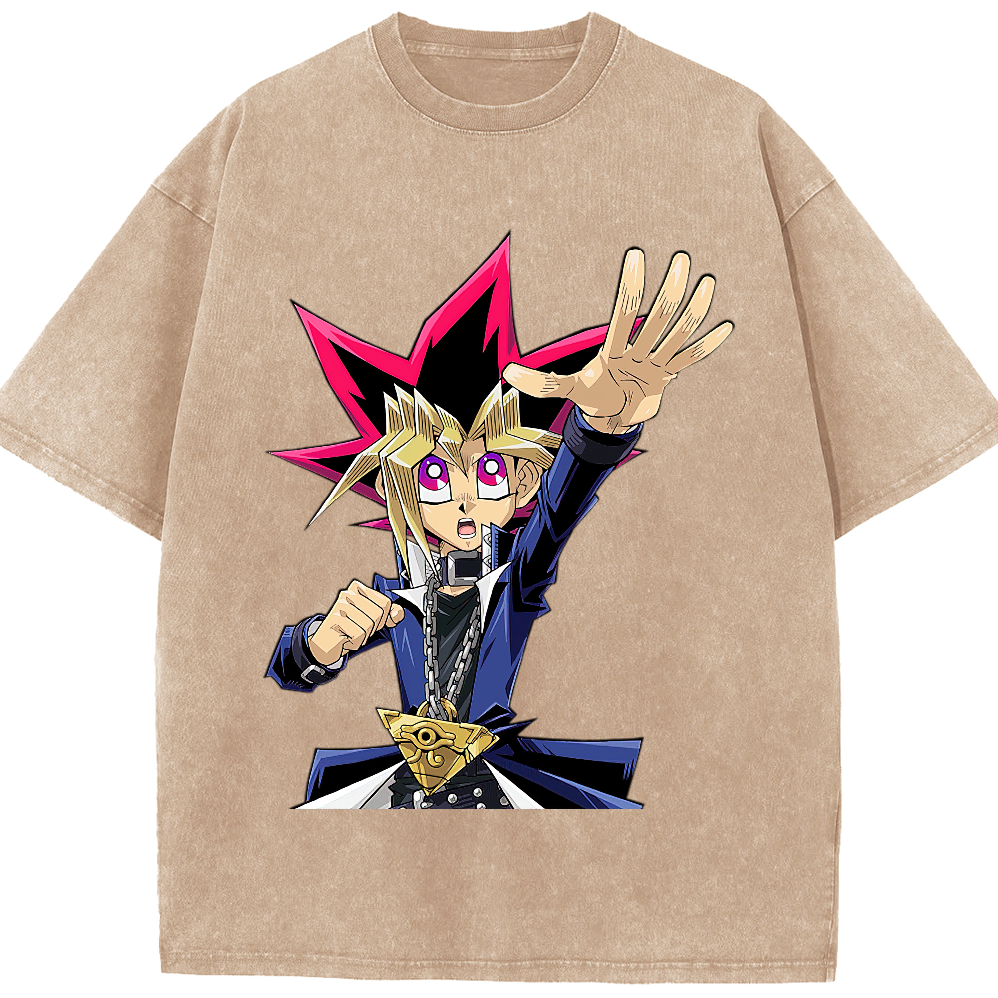 （画像用） 遊☆戯☆王 Yu-Gi-Oh! 綿100% ヴィンテージ風 半袖Tシャツ（フロントプリント）