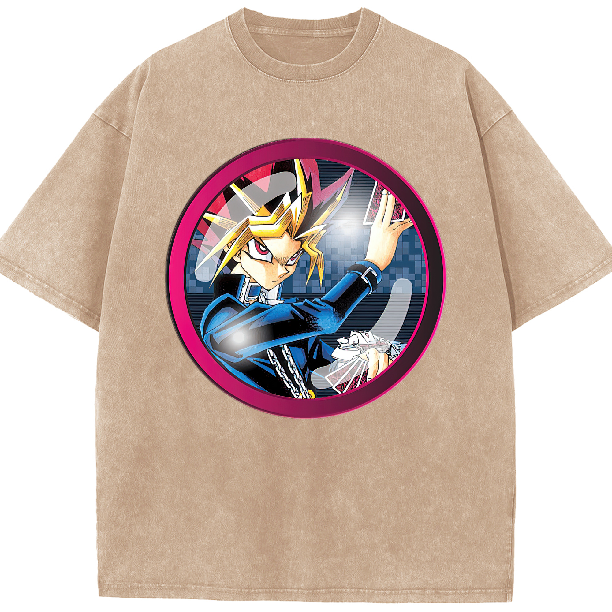 （画像用） 遊☆戯☆王 Yu-Gi-Oh! 綿100% ヴィンテージ風 半袖Tシャツ（フロントプリント）