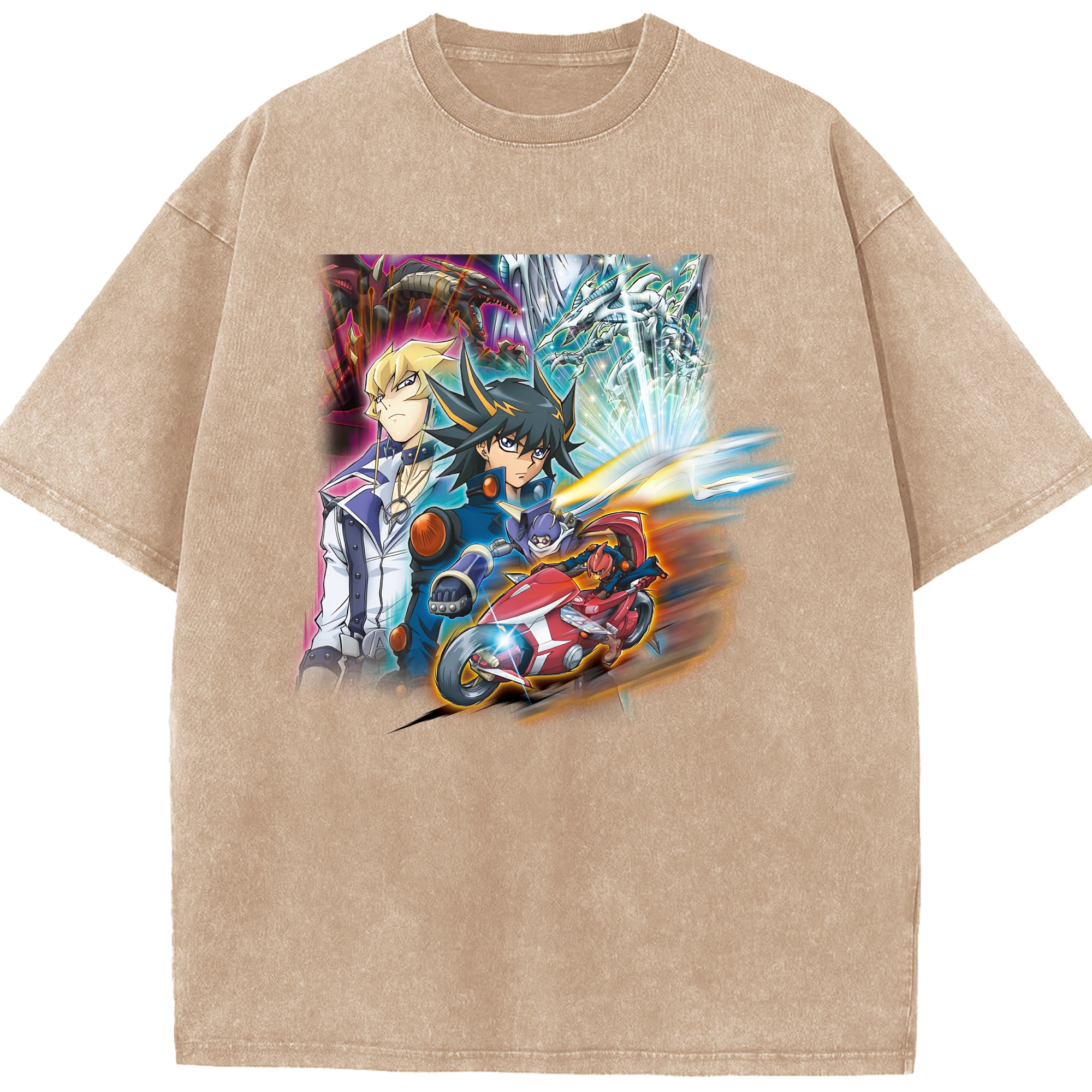 （画像用） 遊☆戯☆王 Yu-Gi-Oh! 綿100% ヴィンテージ風 半袖Tシャツ（フロントプリント）