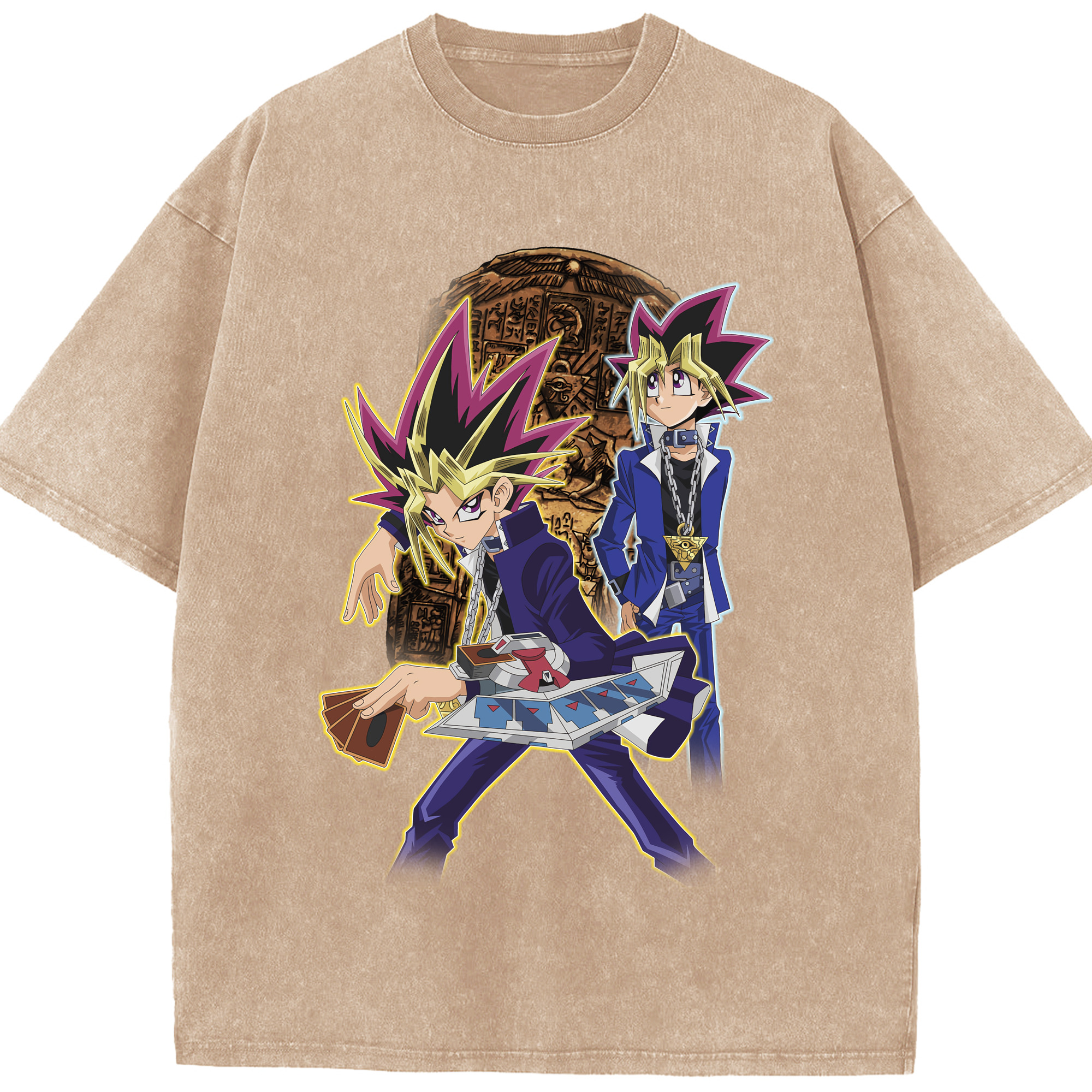 （画像用） 遊☆戯☆王 Yu-Gi-Oh! 綿100% ヴィンテージ風 半袖Tシャツ（フロントプリント）