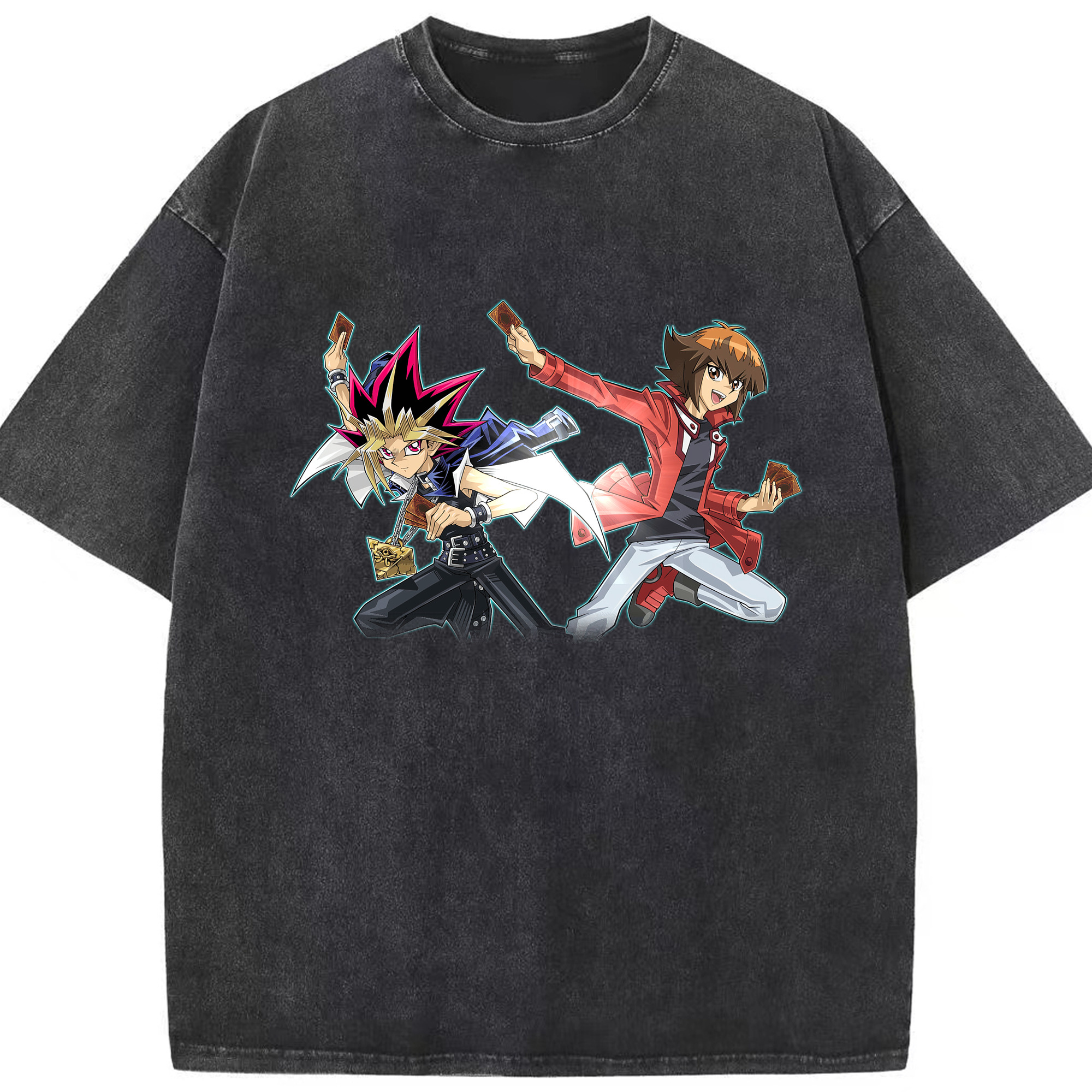 （画像用） 遊☆戯☆王 Yu-Gi-Oh! 綿100% ヴィンテージ風 半袖Tシャツ（フロントプリント）