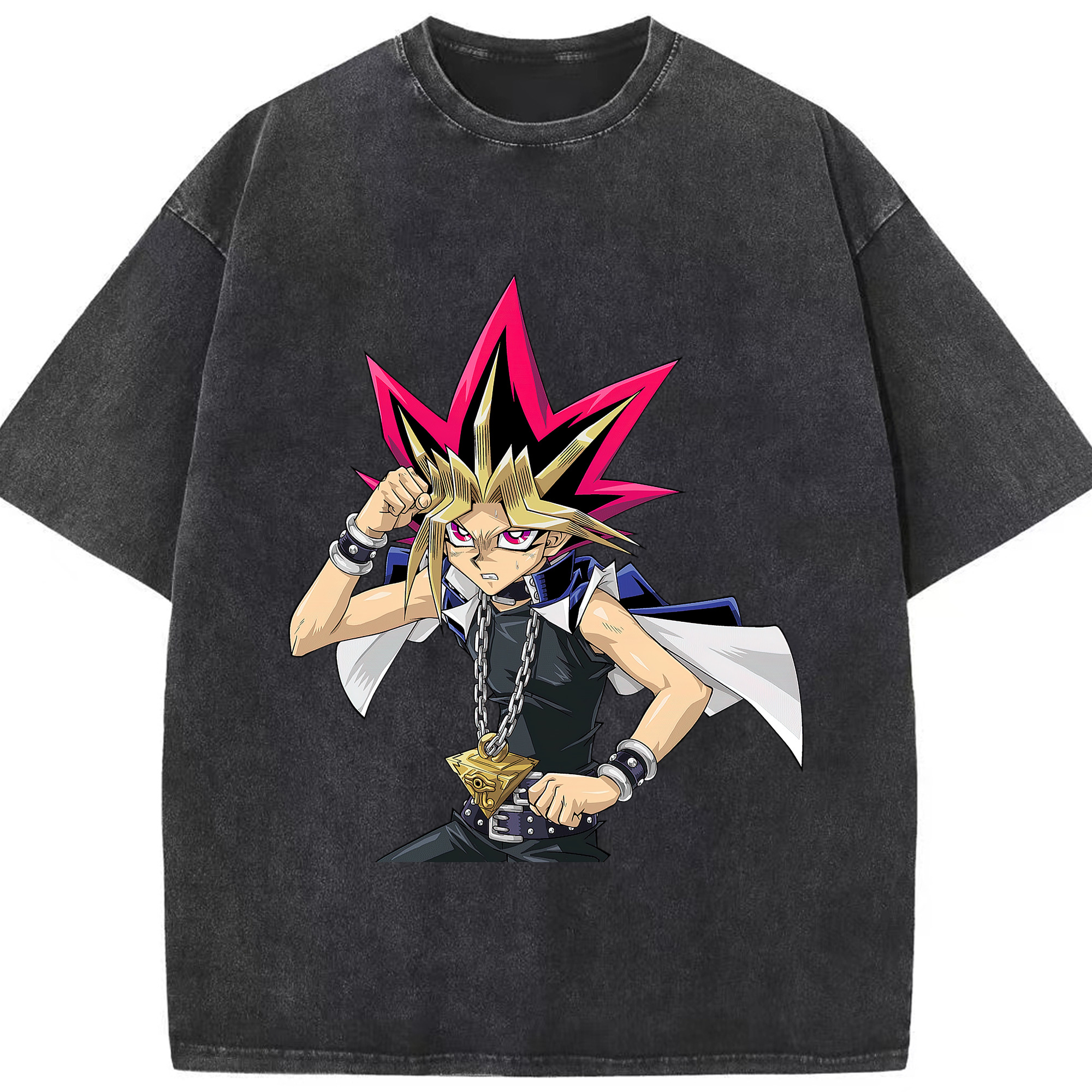 （画像用） 遊☆戯☆王 Yu-Gi-Oh! 綿100% ヴィンテージ風 半袖Tシャツ（フロントプリント）