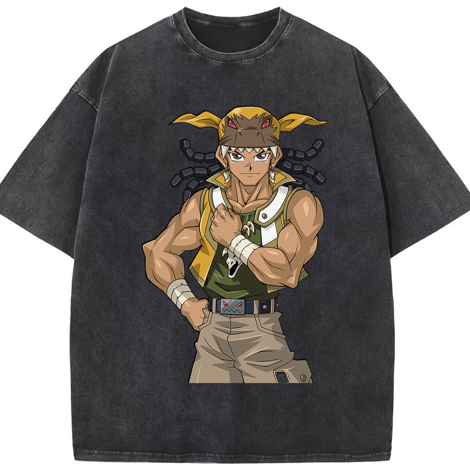 （画像用） 遊☆戯☆王 Yu-Gi-Oh! 綿100% ヴィンテージ風 半袖Tシャツ（フロントプリント）