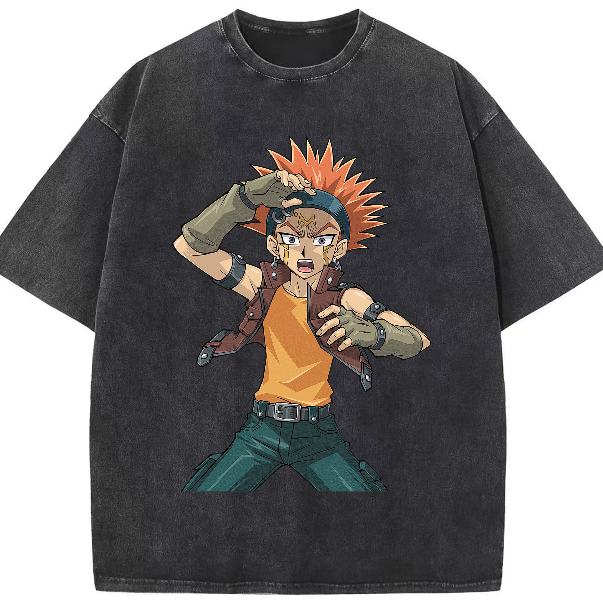 （画像用） 遊☆戯☆王 Yu-Gi-Oh! 綿100% ヴィンテージ風 半袖Tシャツ（フロントプリント）