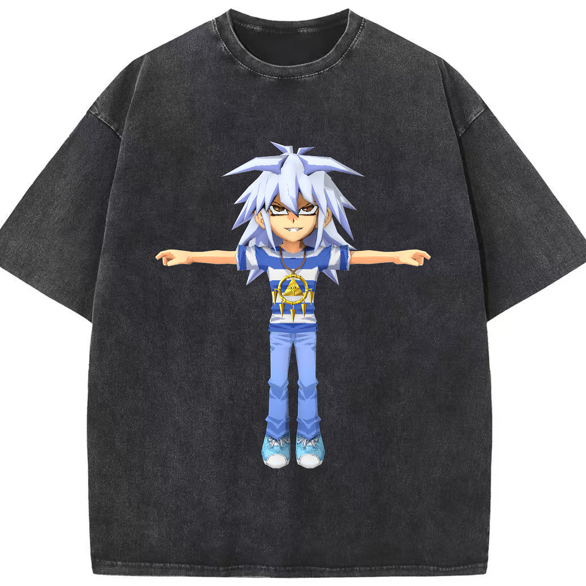 （画像用） 遊☆戯☆王 Yu-Gi-Oh! 綿100% ヴィンテージ風 半袖Tシャツ（フロントプリント）