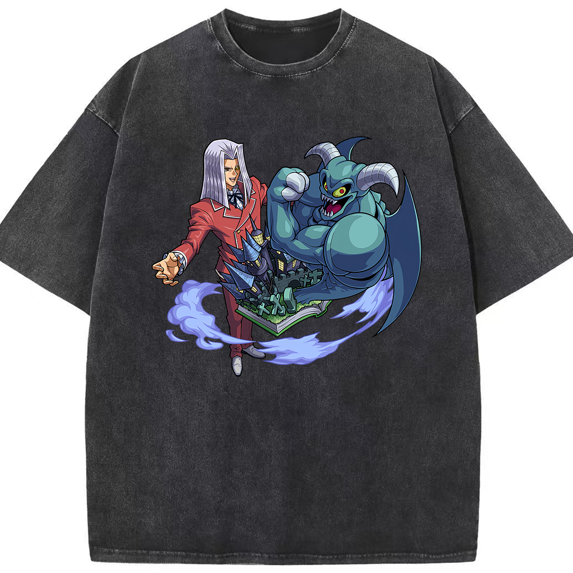 （画像用） 遊☆戯☆王 Yu-Gi-Oh! 綿100% ヴィンテージ風 半袖Tシャツ（フロントプリント）