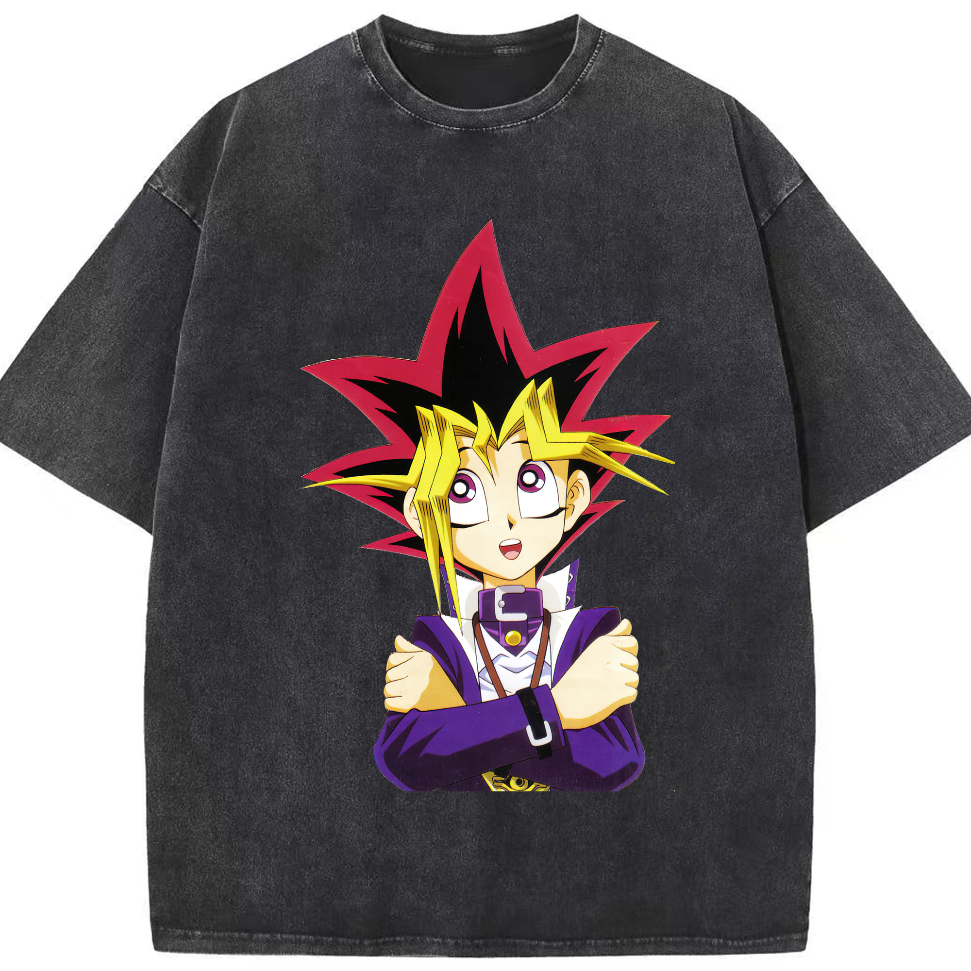 （画像用） 遊☆戯☆王 Yu-Gi-Oh! 綿100% ヴィンテージ風 半袖Tシャツ（フロントプリント）