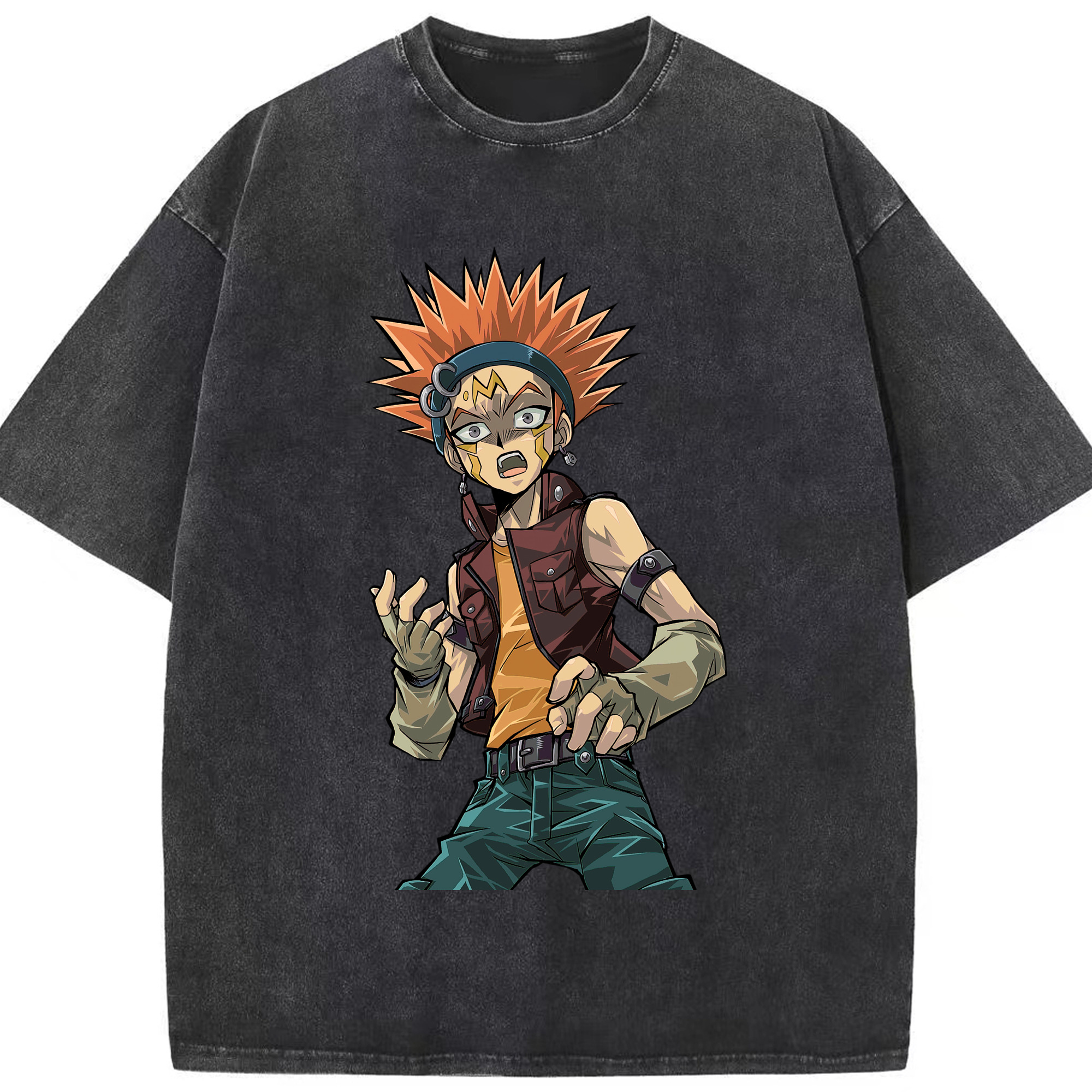 （画像用） 遊☆戯☆王 Yu-Gi-Oh! 綿100% ヴィンテージ風 半袖Tシャツ（フロントプリント）