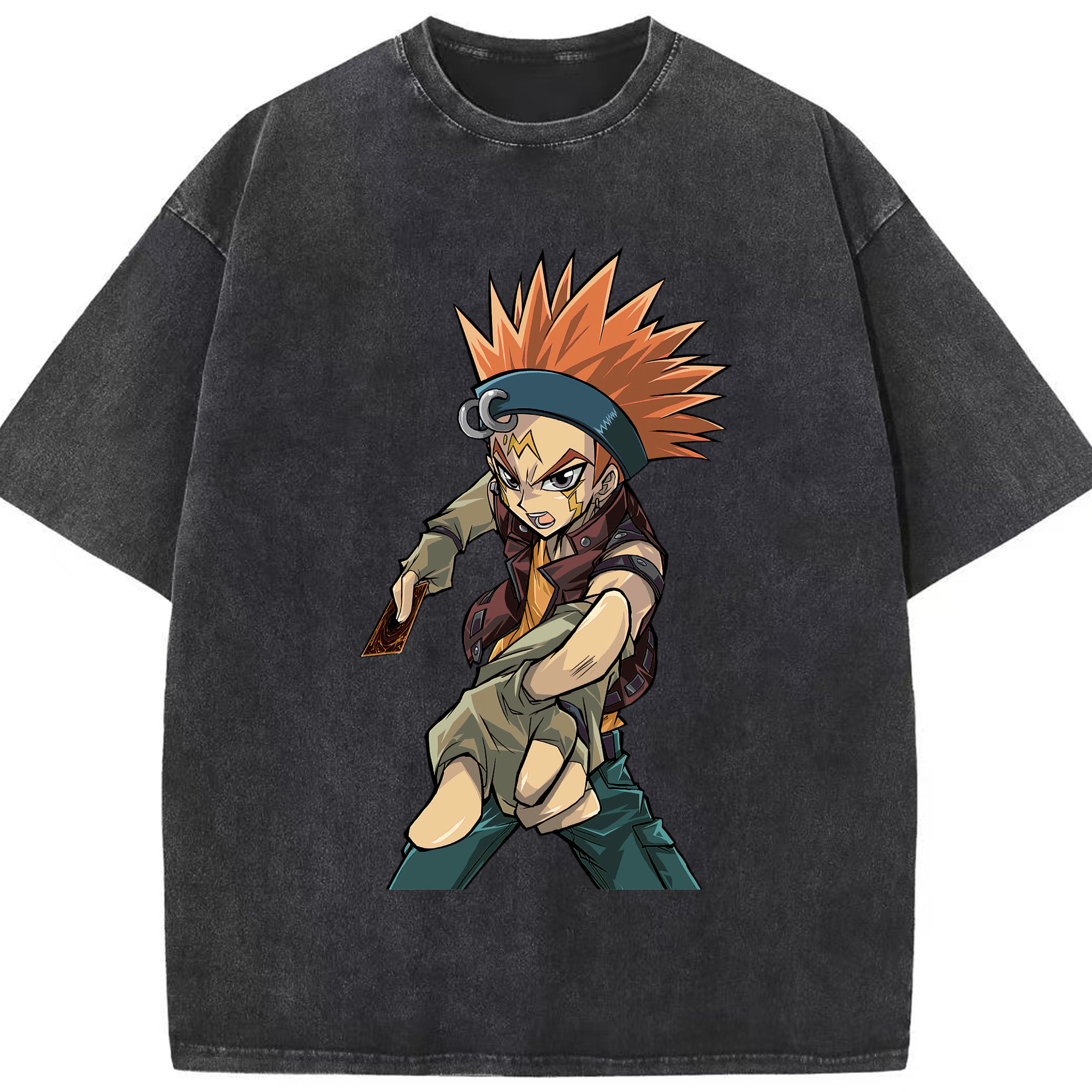 （画像用） 遊☆戯☆王 Yu-Gi-Oh! 綿100% ヴィンテージ風 半袖Tシャツ（フロントプリント）
