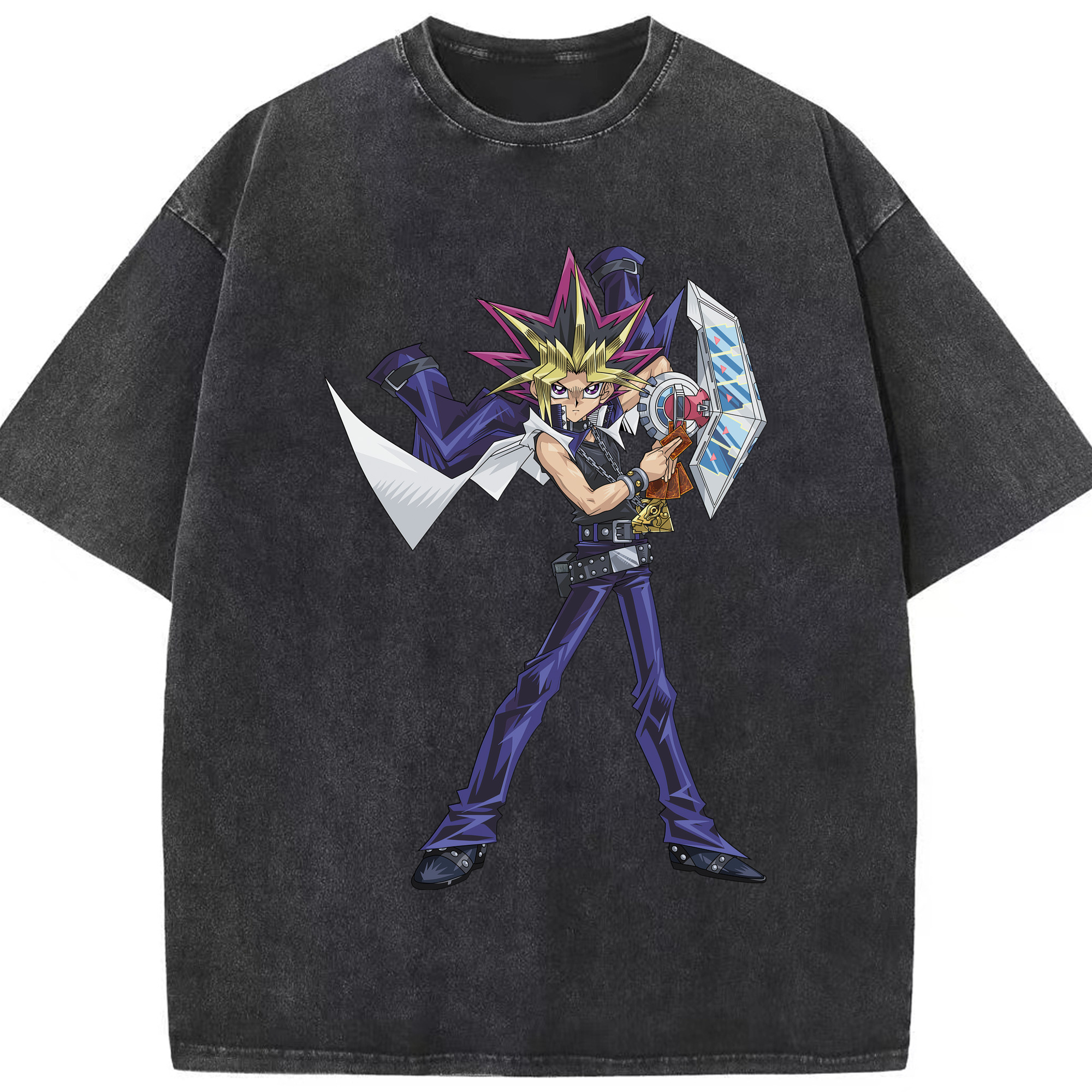 （画像用） 遊☆戯☆王 Yu-Gi-Oh! 綿100% ヴィンテージ風 半袖Tシャツ（フロントプリント）