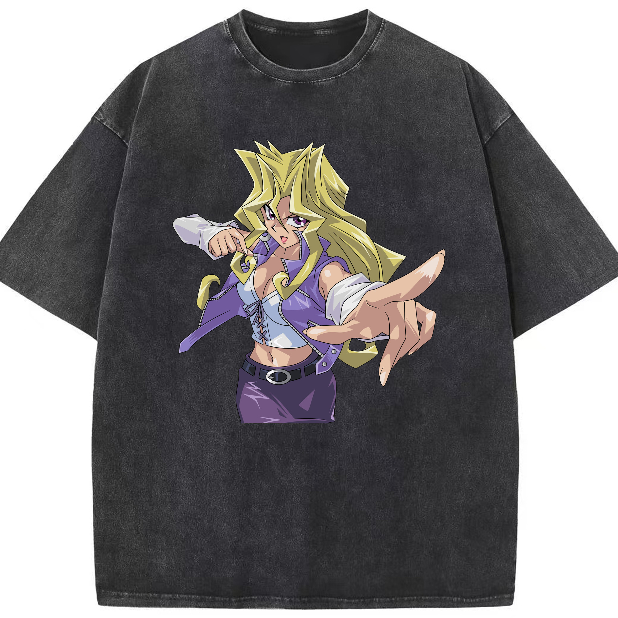 （画像用） 遊☆戯☆王 Yu-Gi-Oh! 綿100% ヴィンテージ風 半袖Tシャツ（フロントプリント）