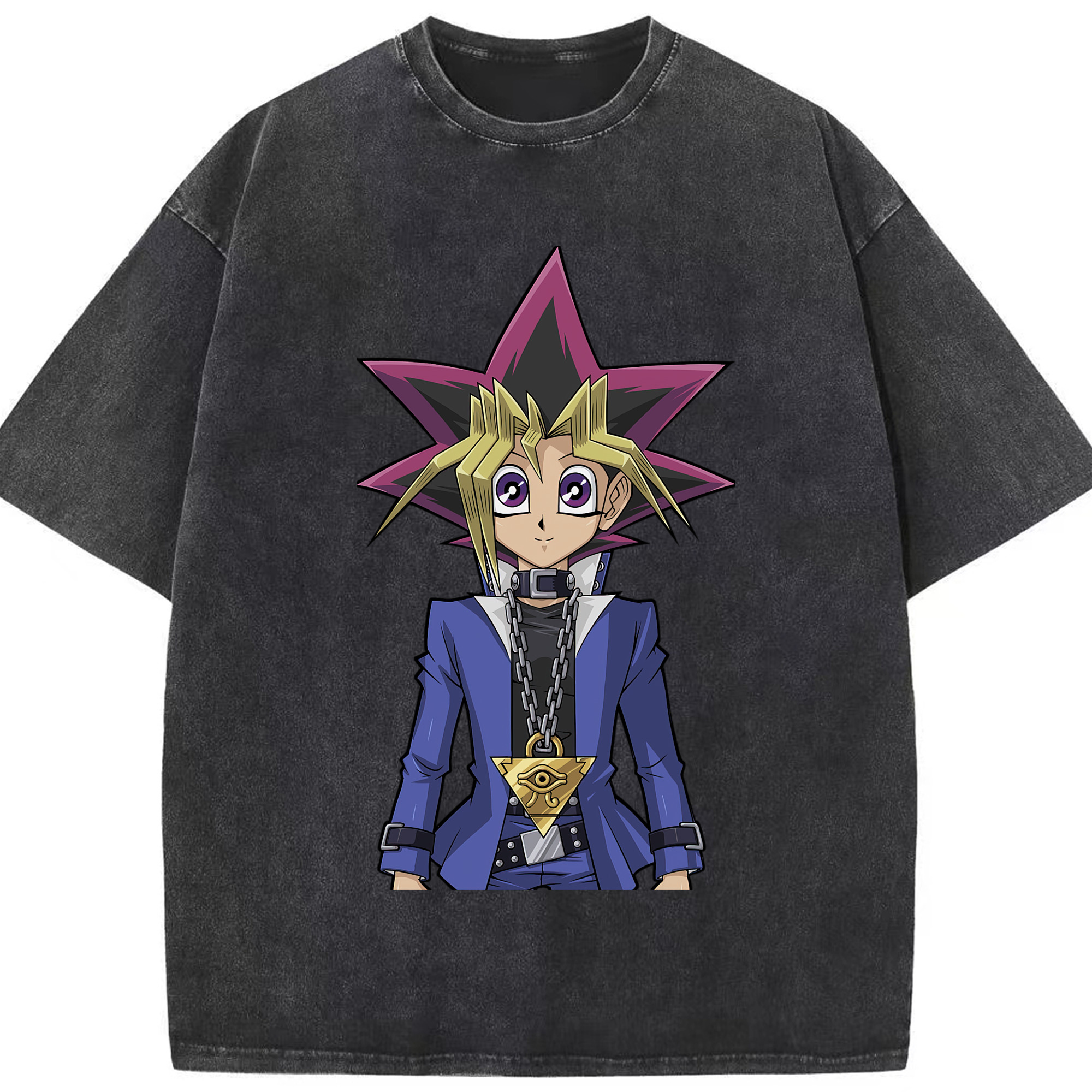 （画像用） 遊☆戯☆王 Yu-Gi-Oh! 綿100% ヴィンテージ風 半袖Tシャツ（フロントプリント）