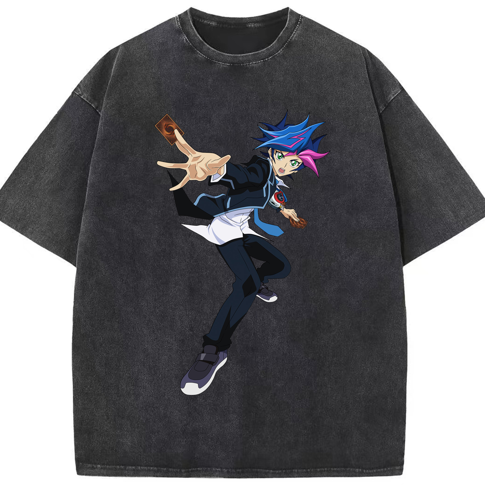 （画像用） 遊☆戯☆王 Yu-Gi-Oh! 綿100% ヴィンテージ風 半袖Tシャツ（フロントプリント）