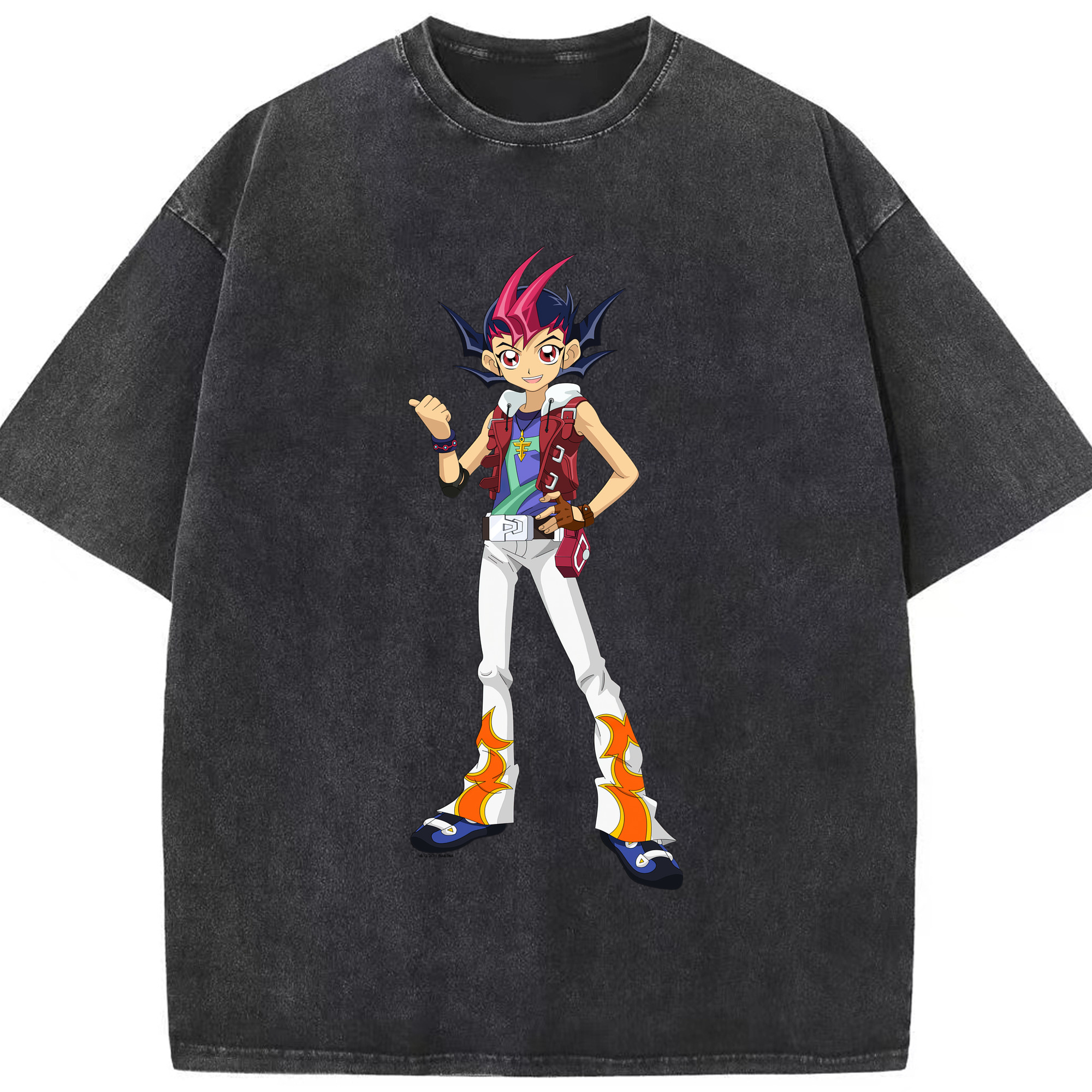 （画像用） 遊☆戯☆王 Yu-Gi-Oh! 綿100% ヴィンテージ風 半袖Tシャツ（フロントプリント）