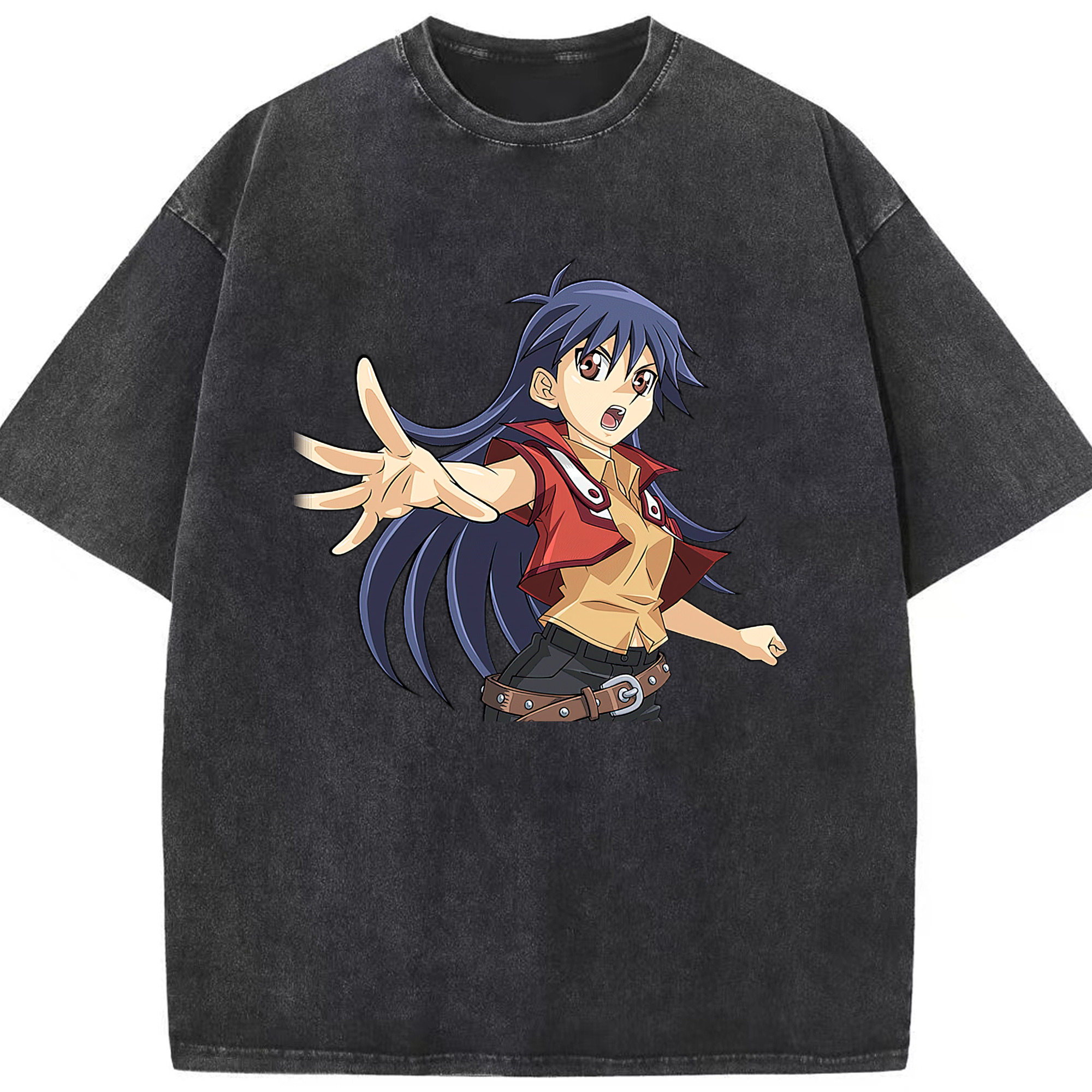 （画像用） 遊☆戯☆王 Yu-Gi-Oh! 綿100% ヴィンテージ風 半袖Tシャツ（フロントプリント）