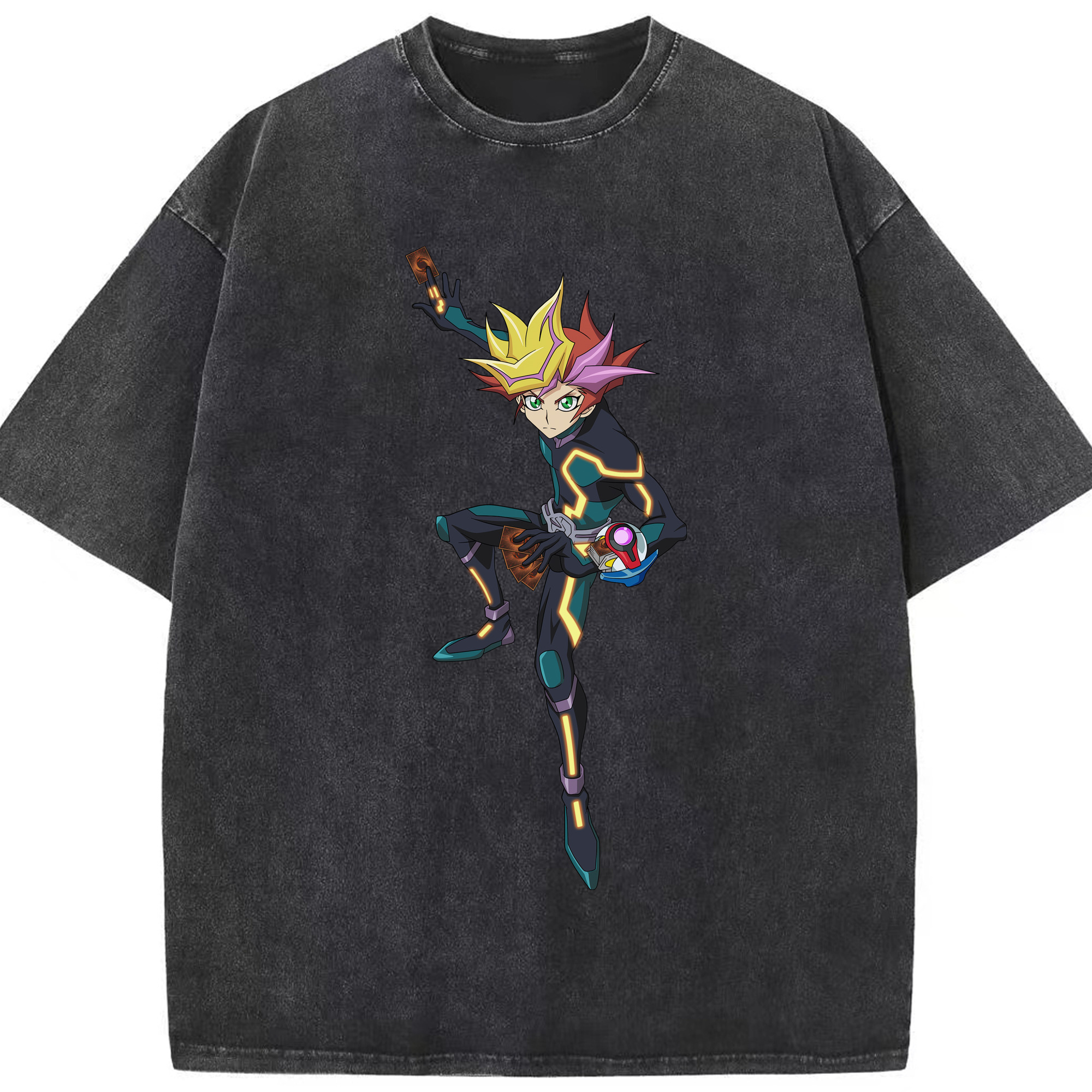 （画像用） 遊☆戯☆王 Yu-Gi-Oh! 綿100% ヴィンテージ風 半袖Tシャツ（フロントプリント）