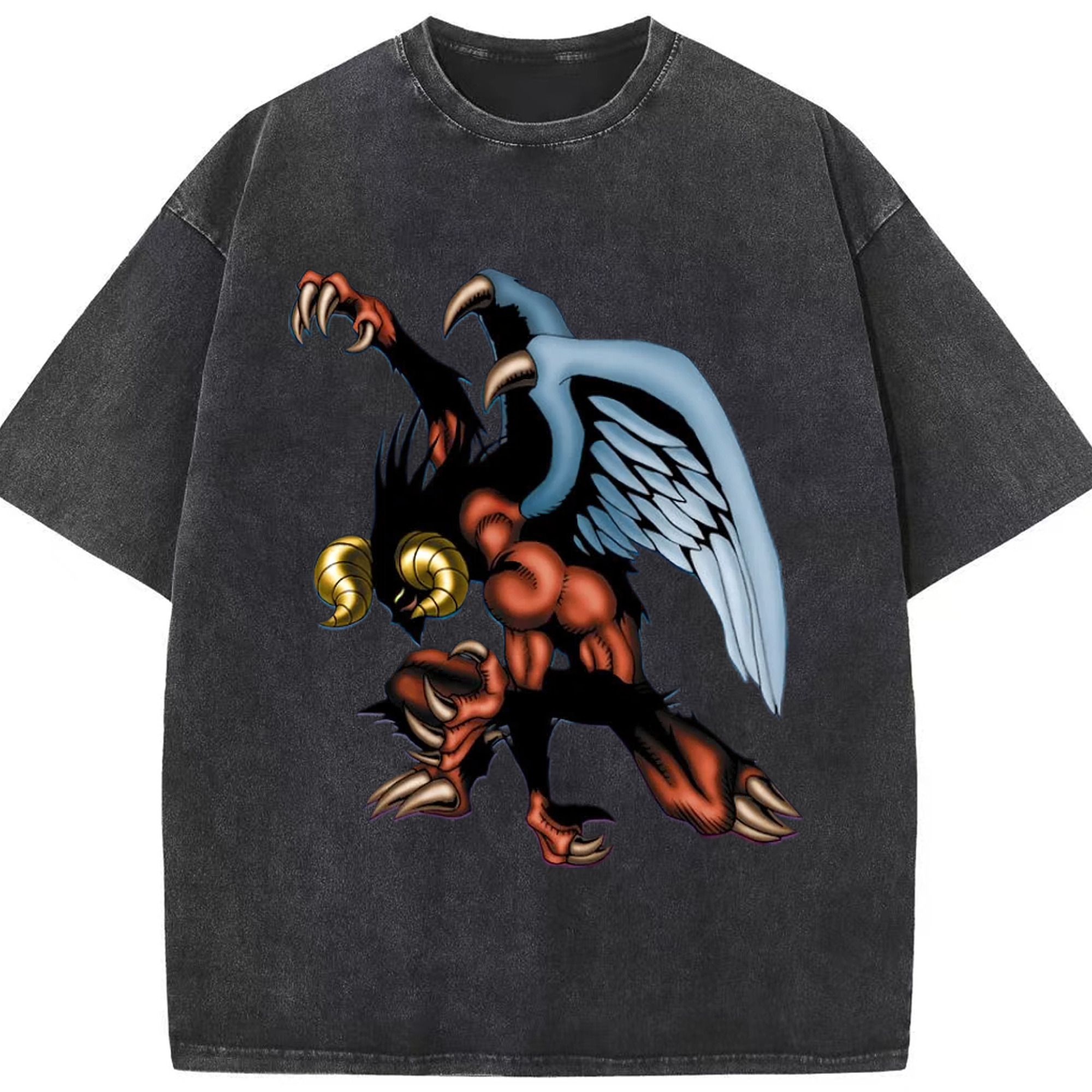 （画像用） 遊☆戯☆王 Yu-Gi-Oh! 綿100% ヴィンテージ風 半袖Tシャツ（フロントプリント）