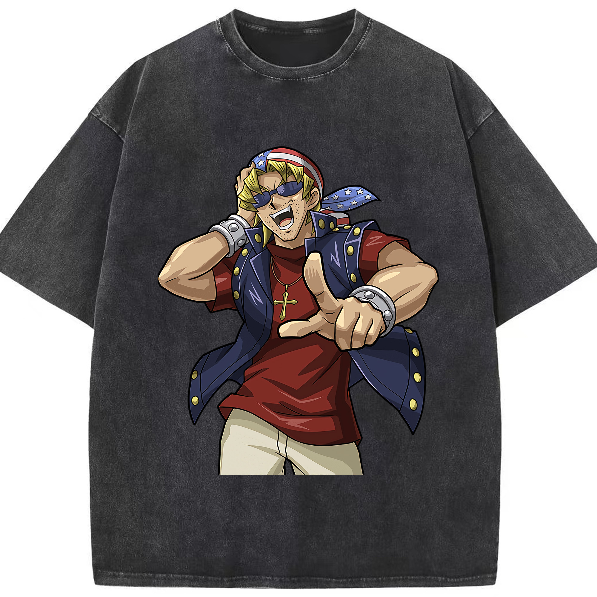 （画像用） 遊☆戯☆王 Yu-Gi-Oh! 綿100% ヴィンテージ風 半袖Tシャツ（フロントプリント）