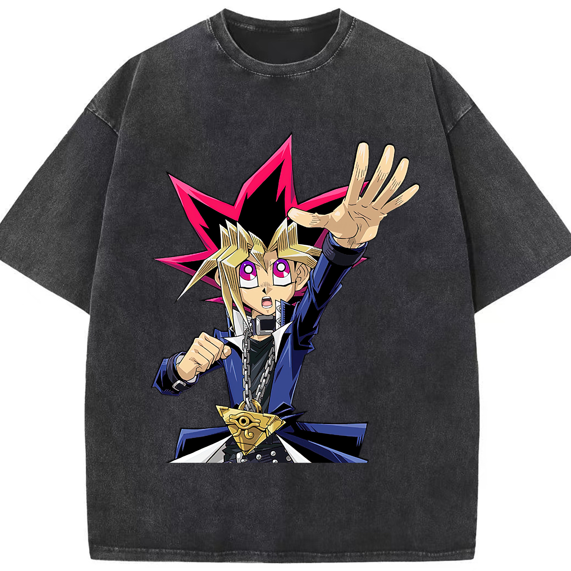 （画像用） 遊☆戯☆王 Yu-Gi-Oh! 綿100% ヴィンテージ風 半袖Tシャツ（フロントプリント）