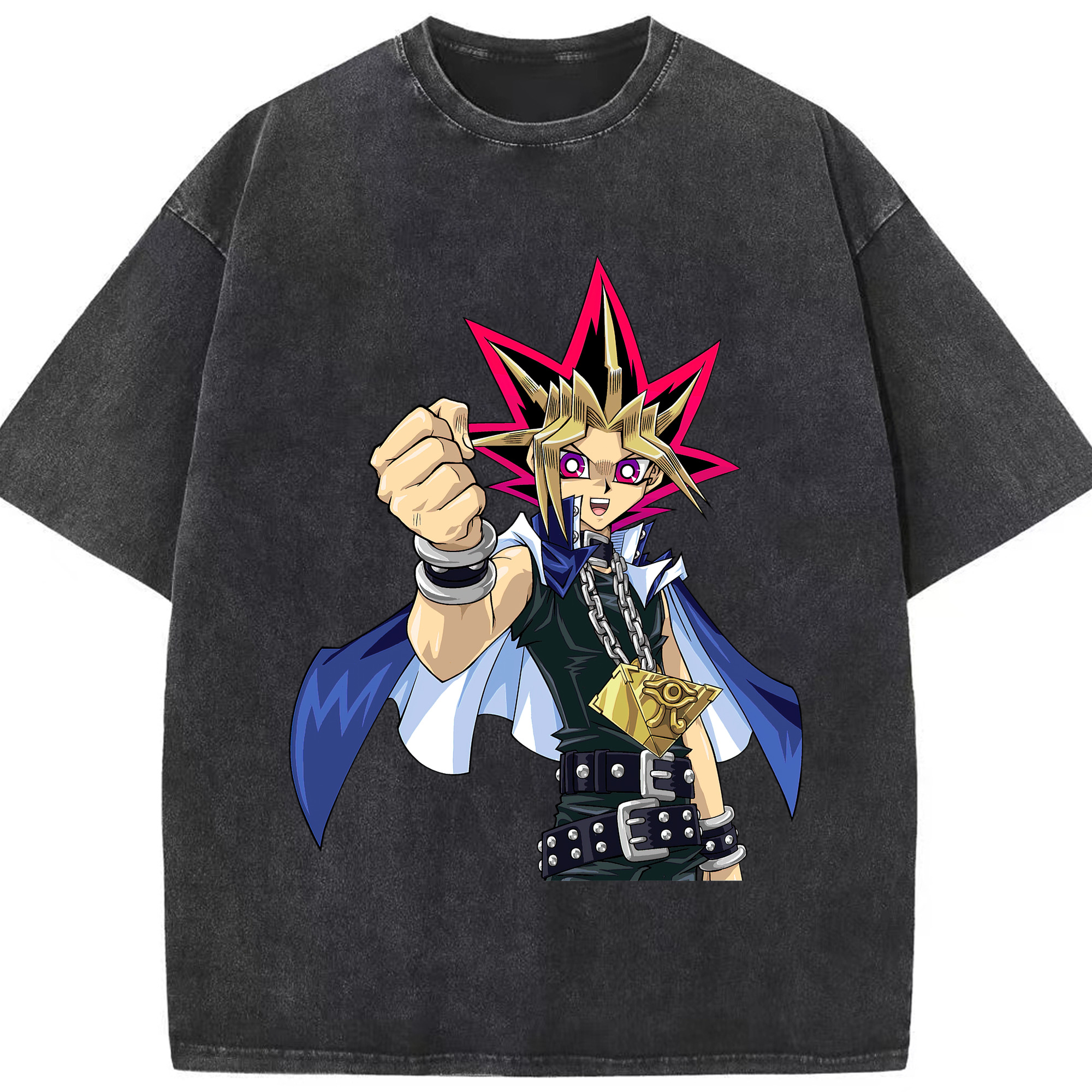 （画像用） 遊☆戯☆王 Yu-Gi-Oh! 綿100% ヴィンテージ風 半袖Tシャツ（フロントプリント）