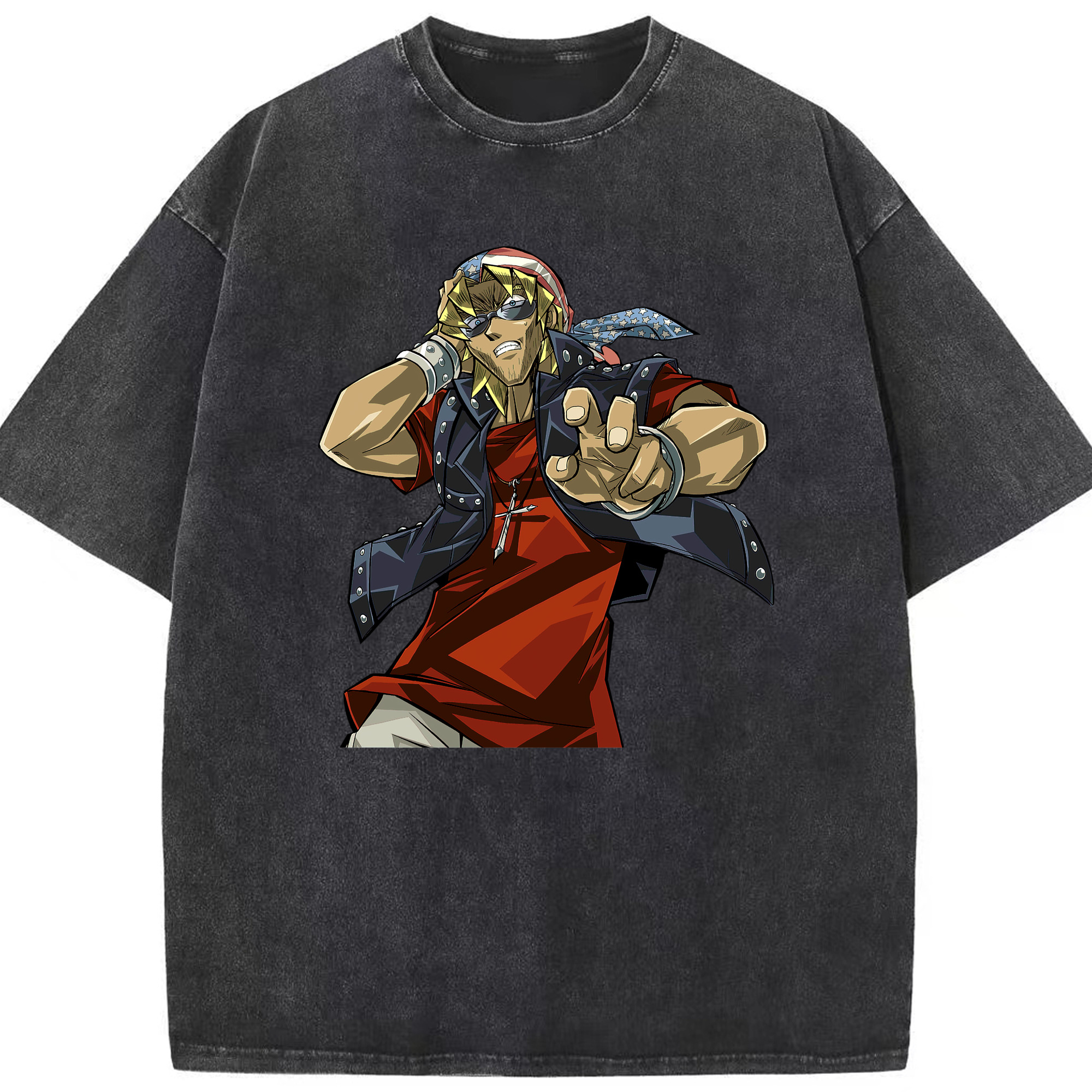 （画像用） 遊☆戯☆王 Yu-Gi-Oh! 綿100% ヴィンテージ風 半袖Tシャツ（フロントプリント）
