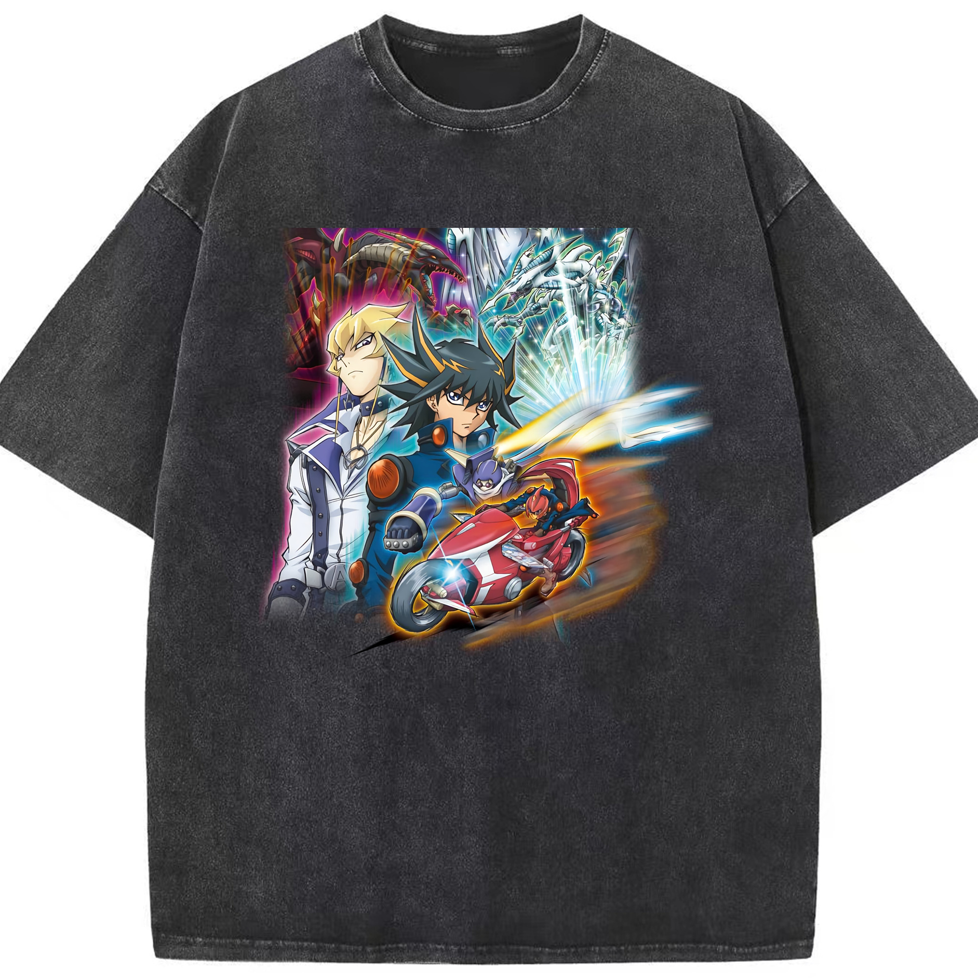 （画像用） 遊☆戯☆王 Yu-Gi-Oh! 綿100% ヴィンテージ風 半袖Tシャツ（フロントプリント）