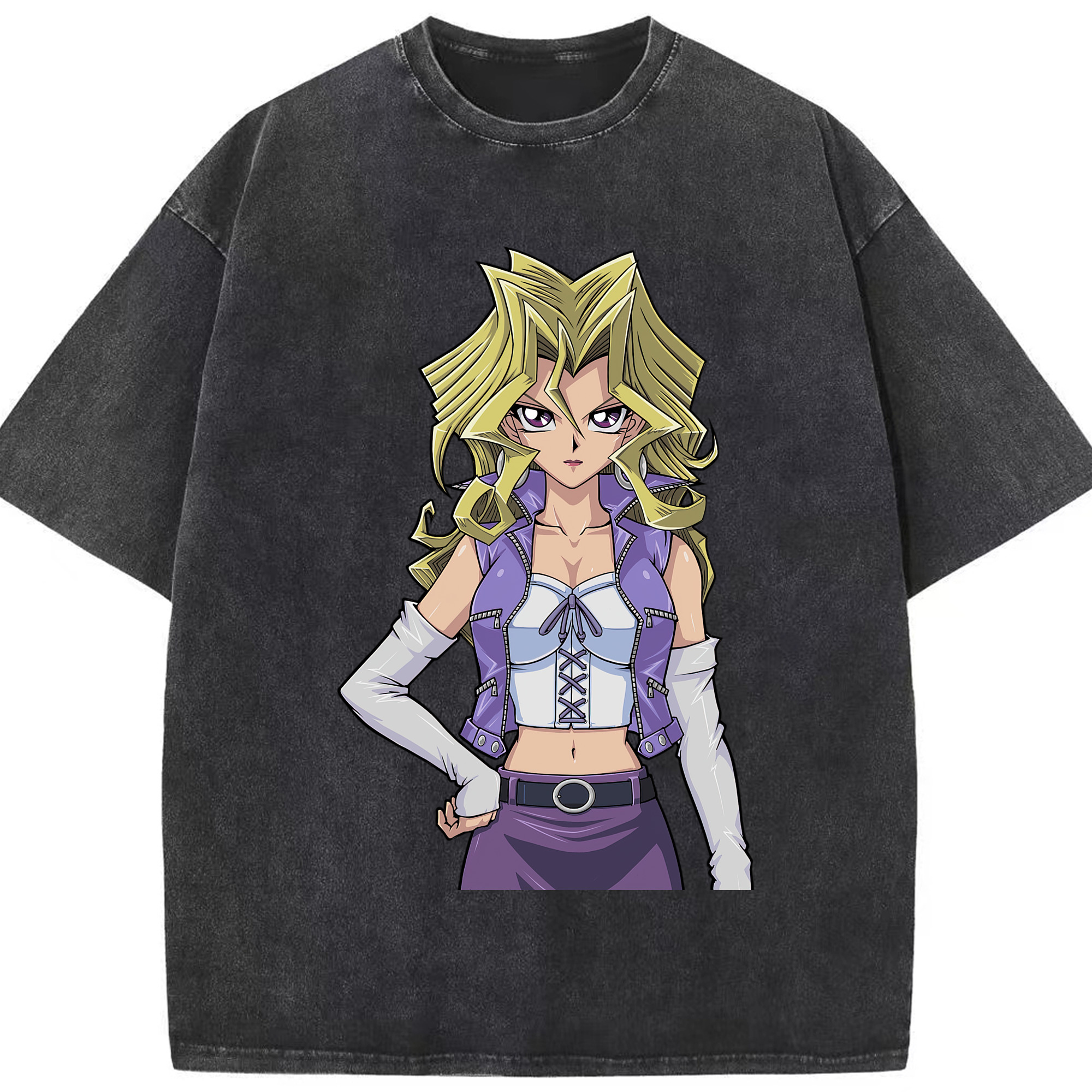 （画像用） 遊☆戯☆王 Yu-Gi-Oh! 綿100% ヴィンテージ風 半袖Tシャツ（フロントプリント）
