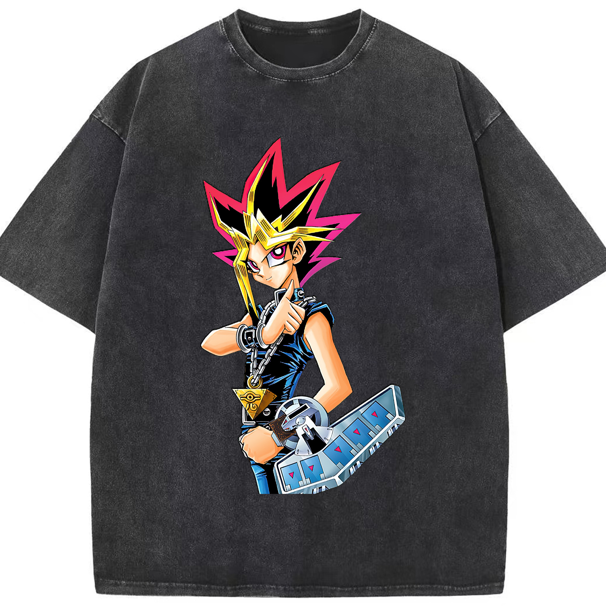 （画像用） 遊☆戯☆王 Yu-Gi-Oh! 綿100% ヴィンテージ風 半袖Tシャツ（フロントプリント）