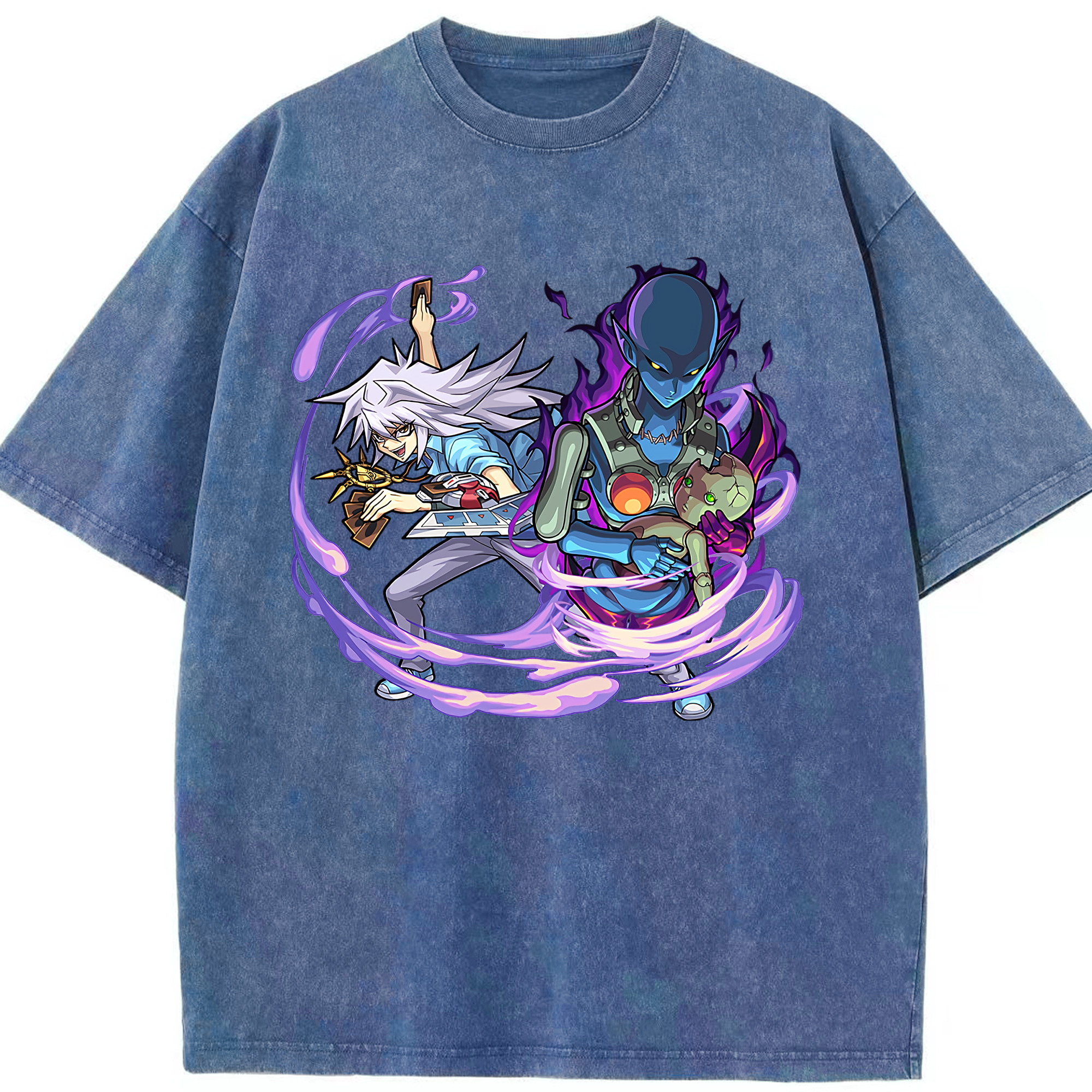 （画像用） 遊☆戯☆王 Yu-Gi-Oh! 綿100% ヴィンテージ風 半袖Tシャツ（フロントプリント）