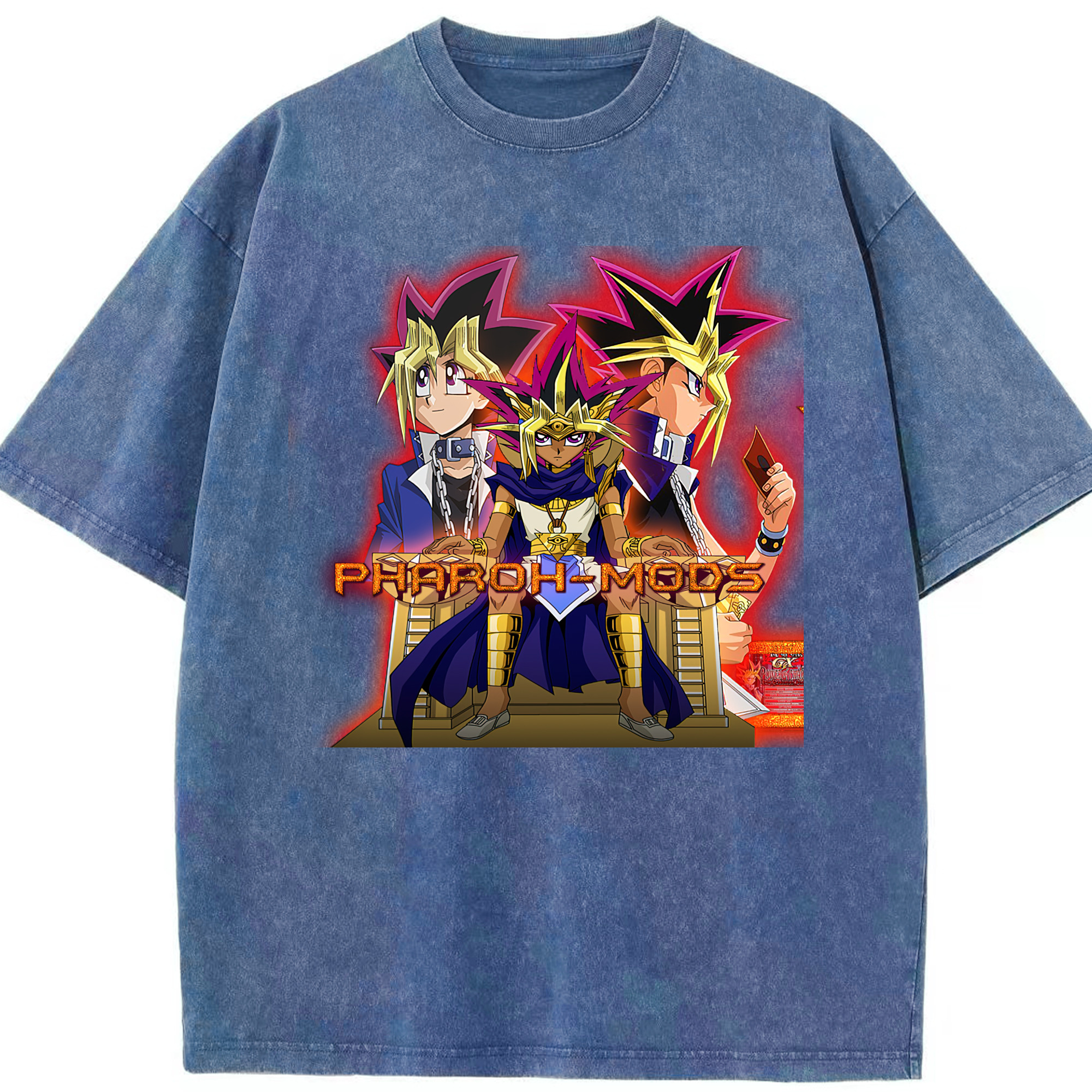 （画像用） 遊☆戯☆王 Yu-Gi-Oh! 綿100% ヴィンテージ風 半袖Tシャツ（フロントプリント）