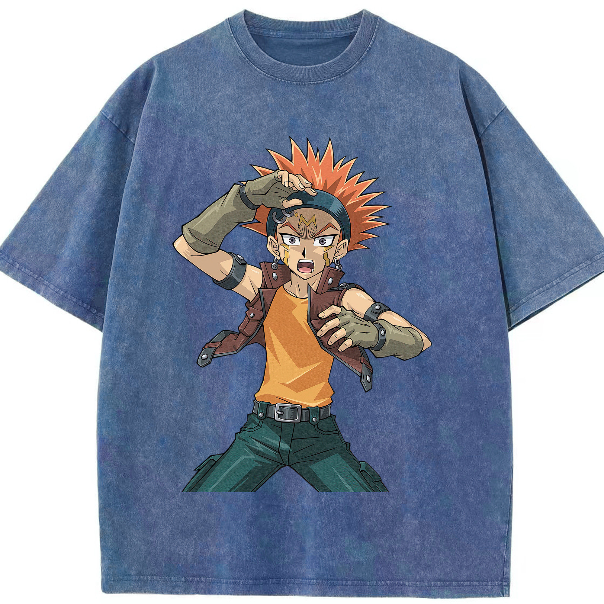 （画像用） 遊☆戯☆王 Yu-Gi-Oh! 綿100% ヴィンテージ風 半袖Tシャツ（フロントプリント）