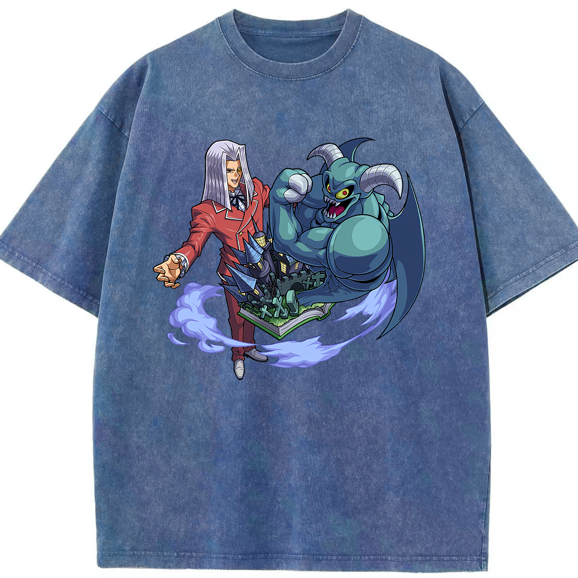 （画像用） 遊☆戯☆王 Yu-Gi-Oh! 綿100% ヴィンテージ風 半袖Tシャツ（フロントプリント）