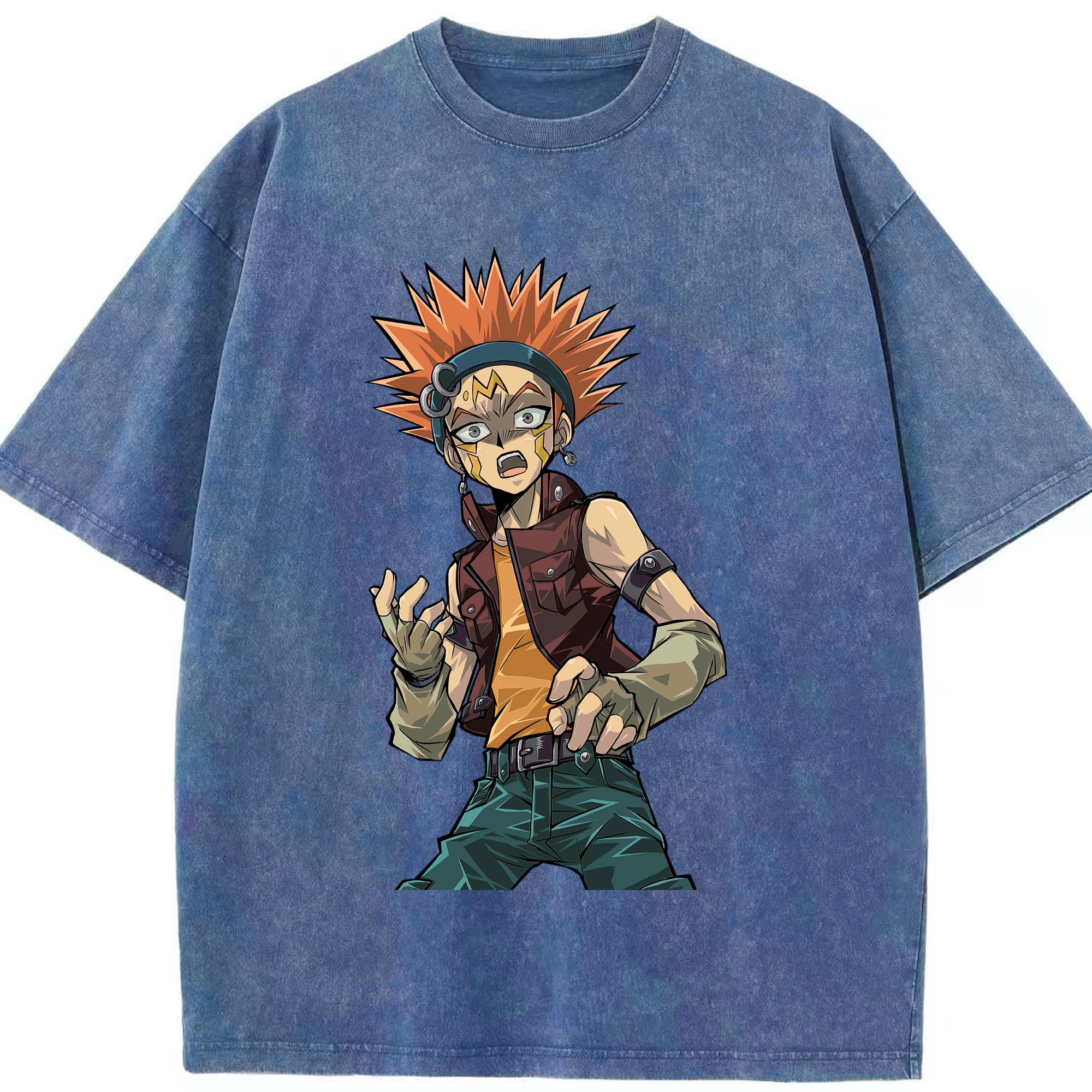 （画像用） 遊☆戯☆王 Yu-Gi-Oh! 綿100% ヴィンテージ風 半袖Tシャツ（フロントプリント）