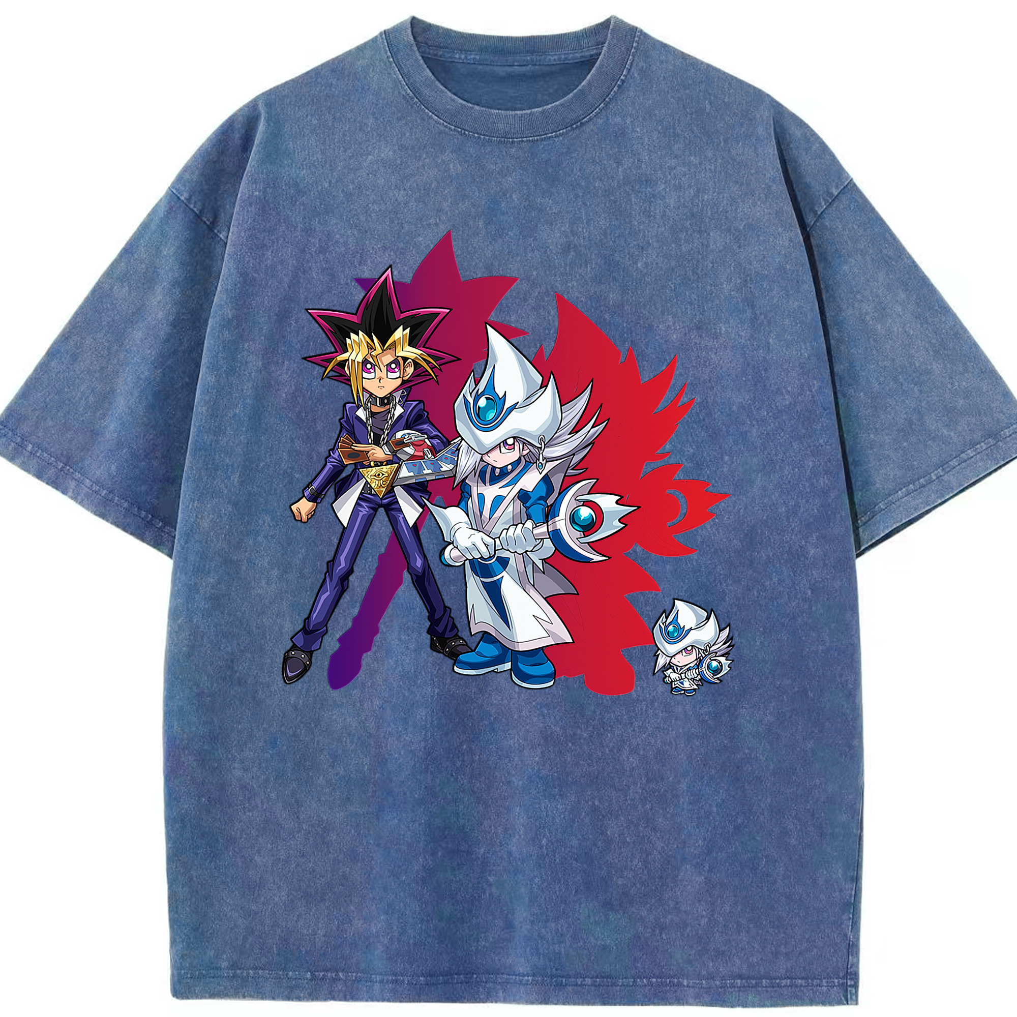 （画像用） 遊☆戯☆王 Yu-Gi-Oh! 綿100% ヴィンテージ風 半袖Tシャツ（フロントプリント）