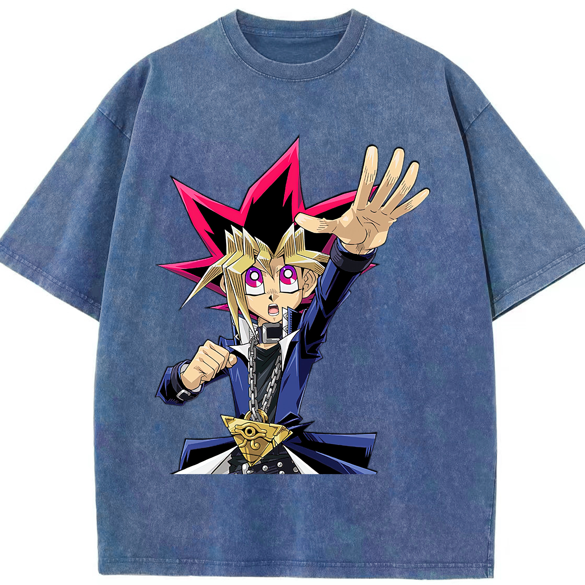 （画像用） 遊☆戯☆王 Yu-Gi-Oh! 綿100% ヴィンテージ風 半袖Tシャツ（フロントプリント）