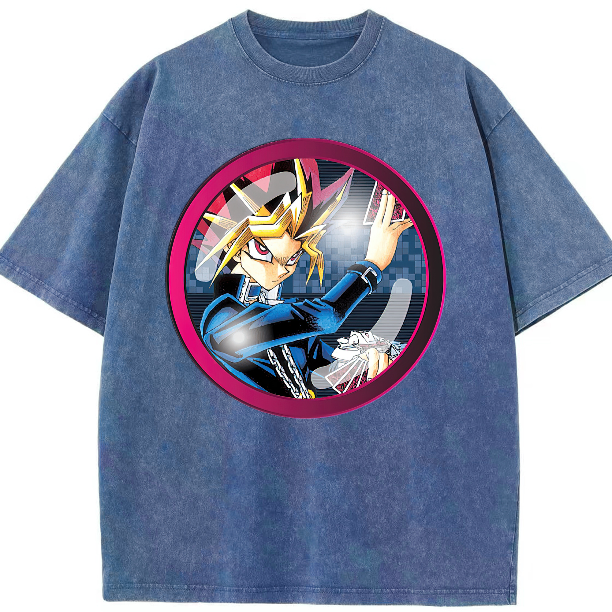 （画像用） 遊☆戯☆王 Yu-Gi-Oh! 綿100% ヴィンテージ風 半袖Tシャツ（フロントプリント）