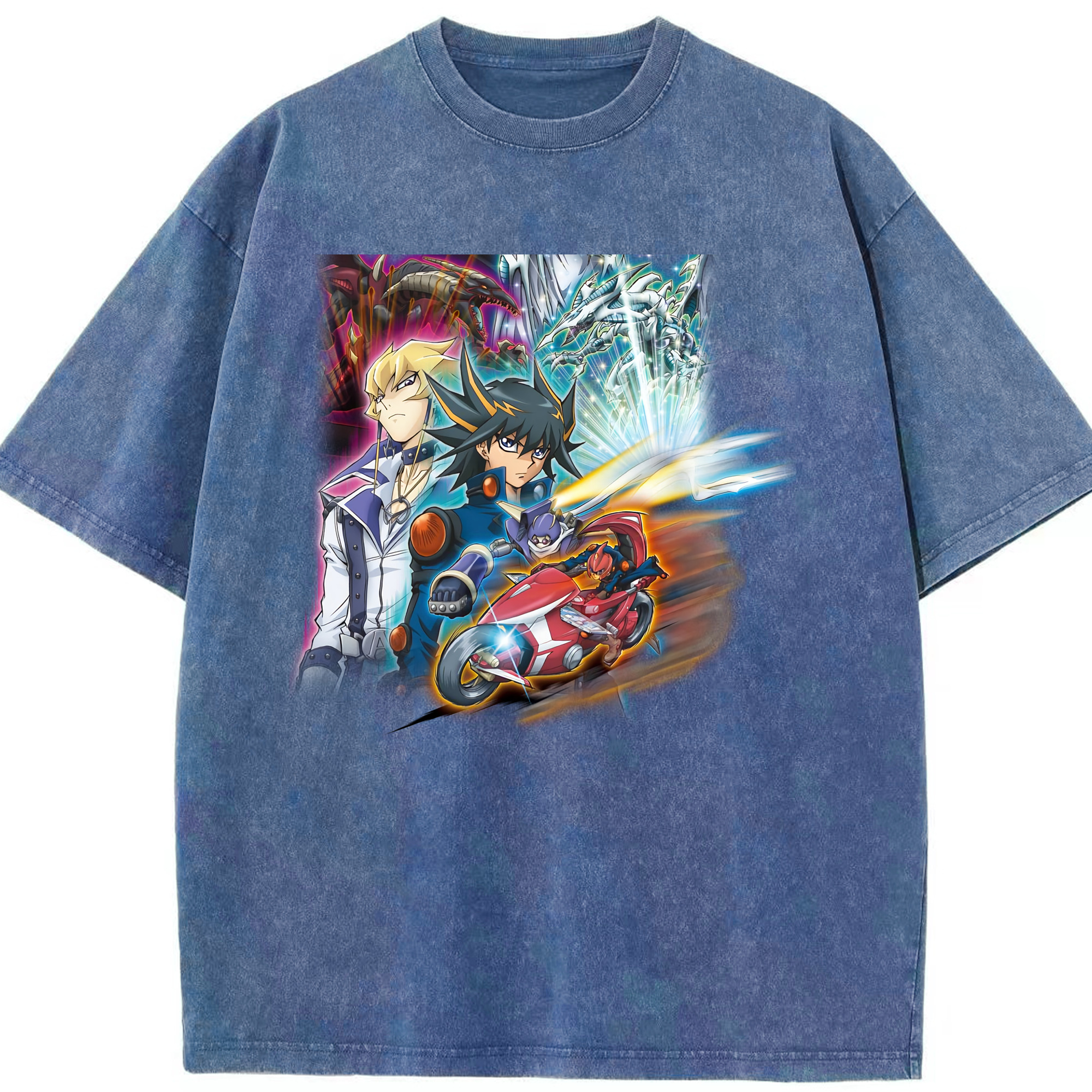 （画像用） 遊☆戯☆王 Yu-Gi-Oh! 綿100% ヴィンテージ風 半袖Tシャツ（フロントプリント）
