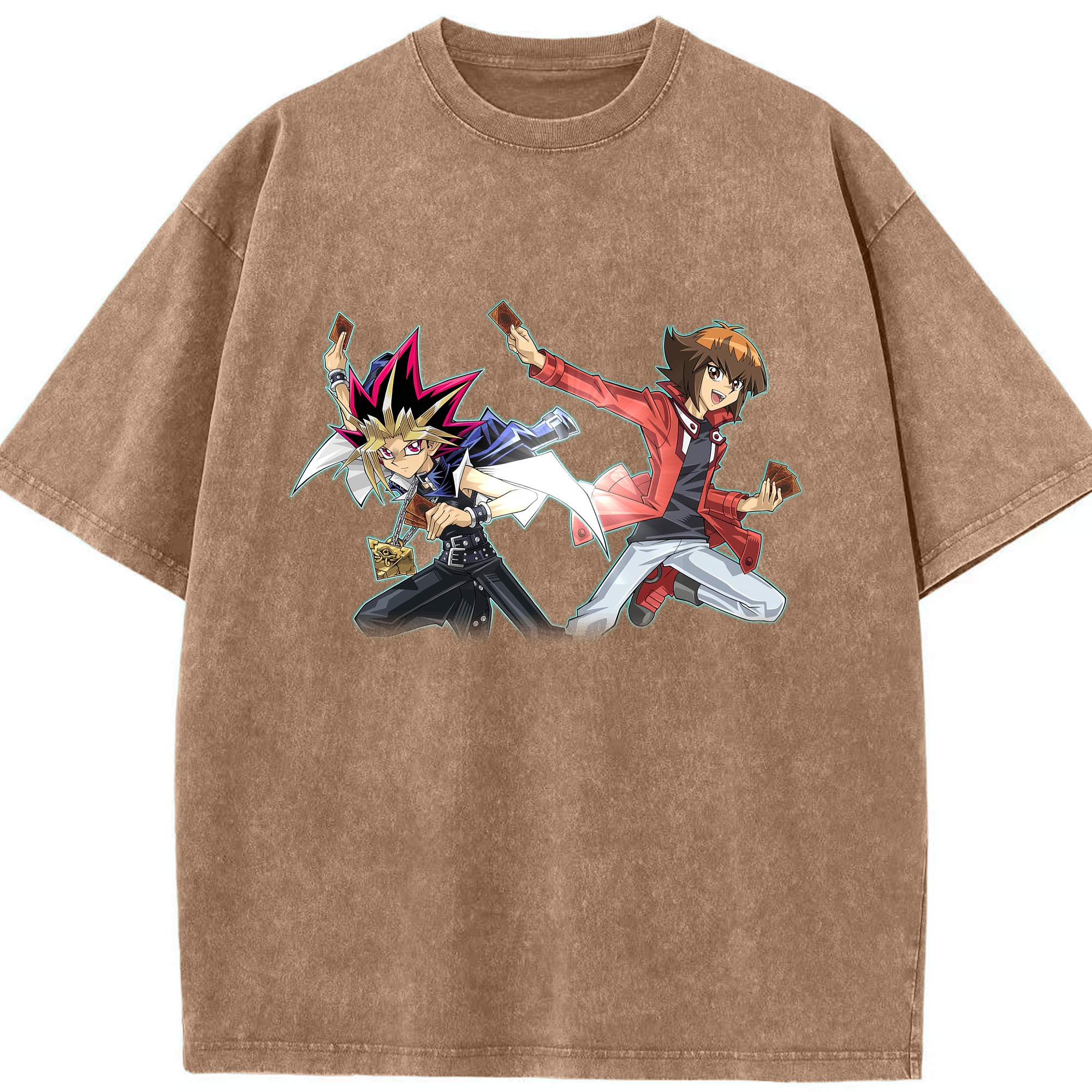 （画像用） 遊☆戯☆王 Yu-Gi-Oh! 綿100% ヴィンテージ風 半袖Tシャツ（フロントプリント）