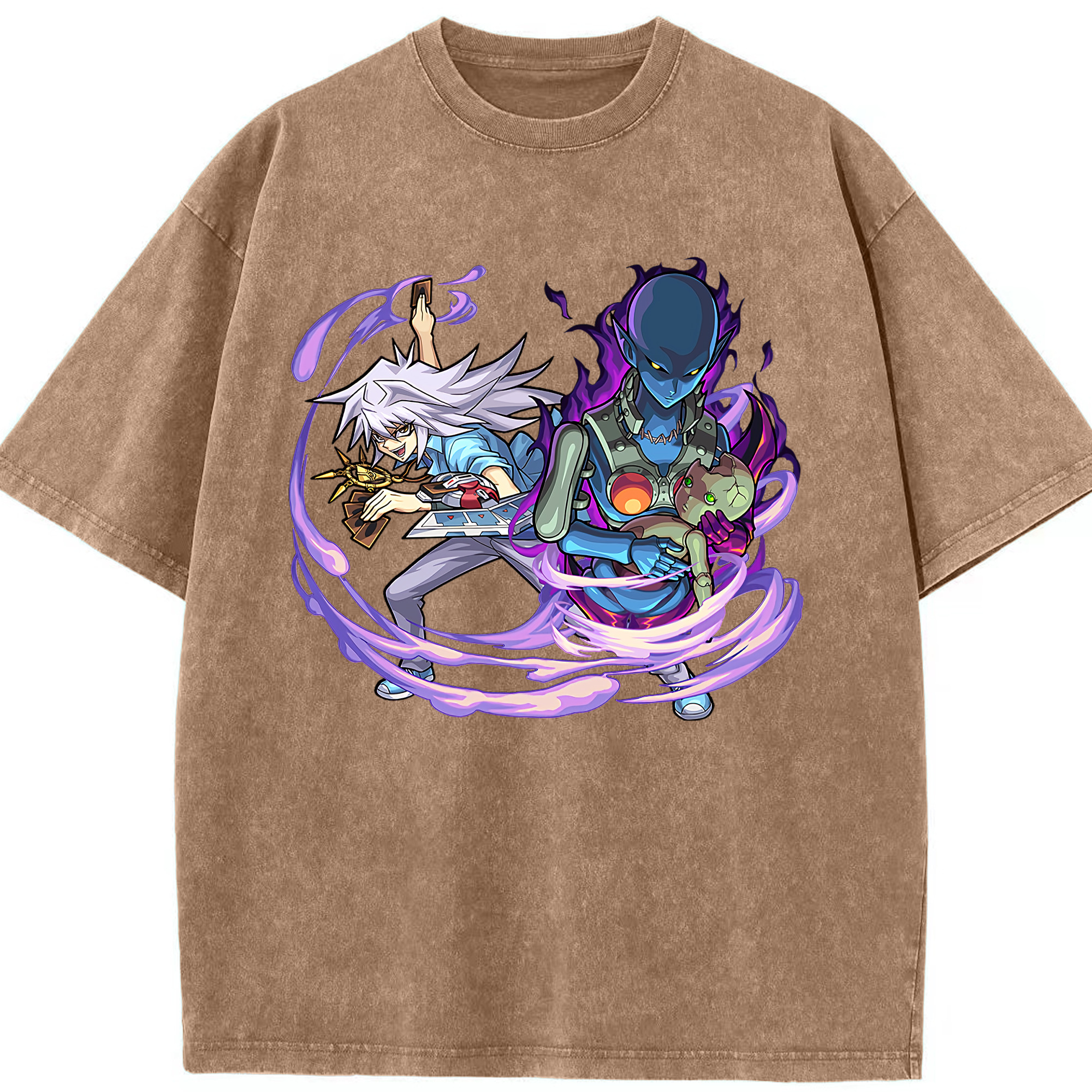 （画像用） 遊☆戯☆王 Yu-Gi-Oh! 綿100% ヴィンテージ風 半袖Tシャツ（フロントプリント）