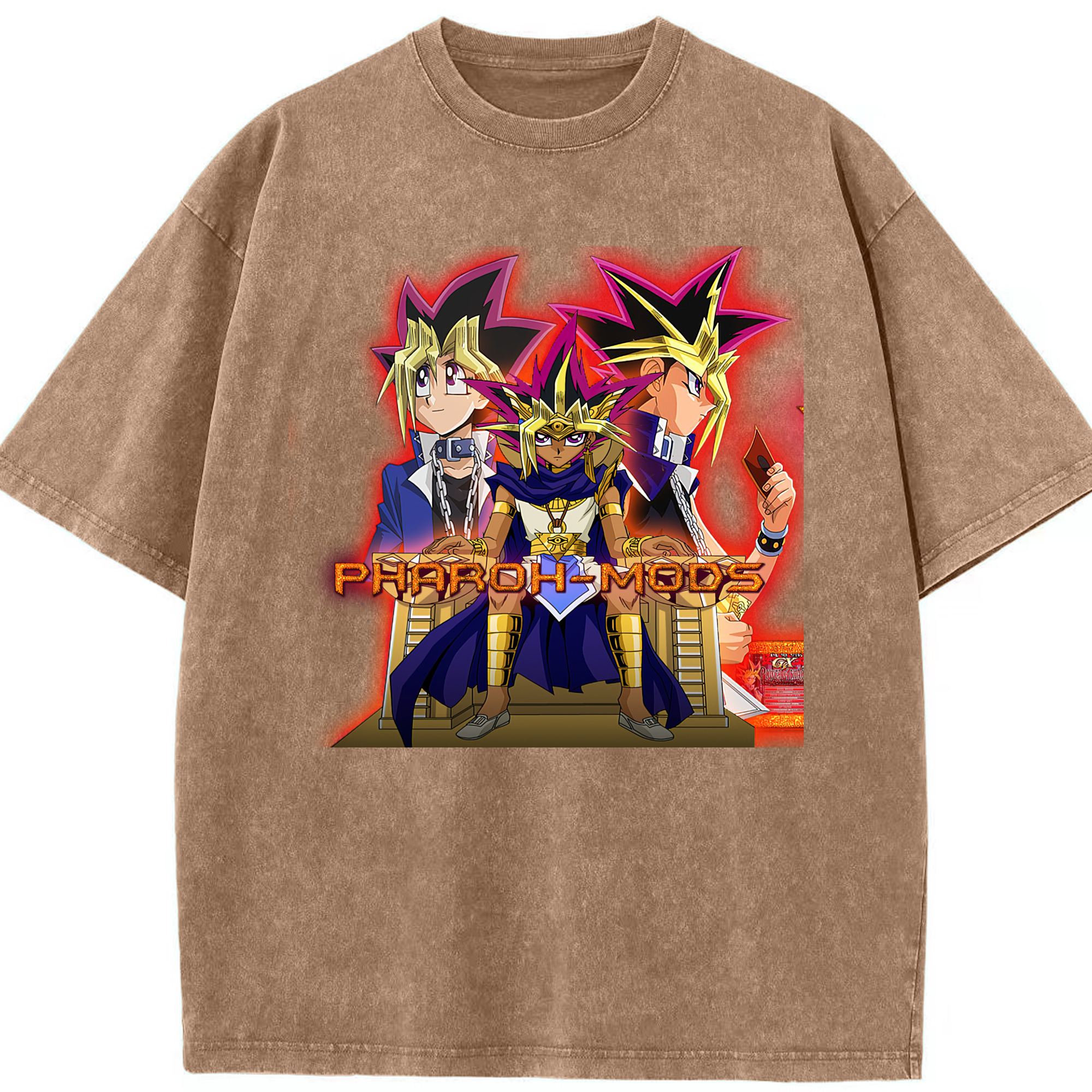 （画像用） 遊☆戯☆王 Yu-Gi-Oh! 綿100% ヴィンテージ風 半袖Tシャツ（フロントプリント）