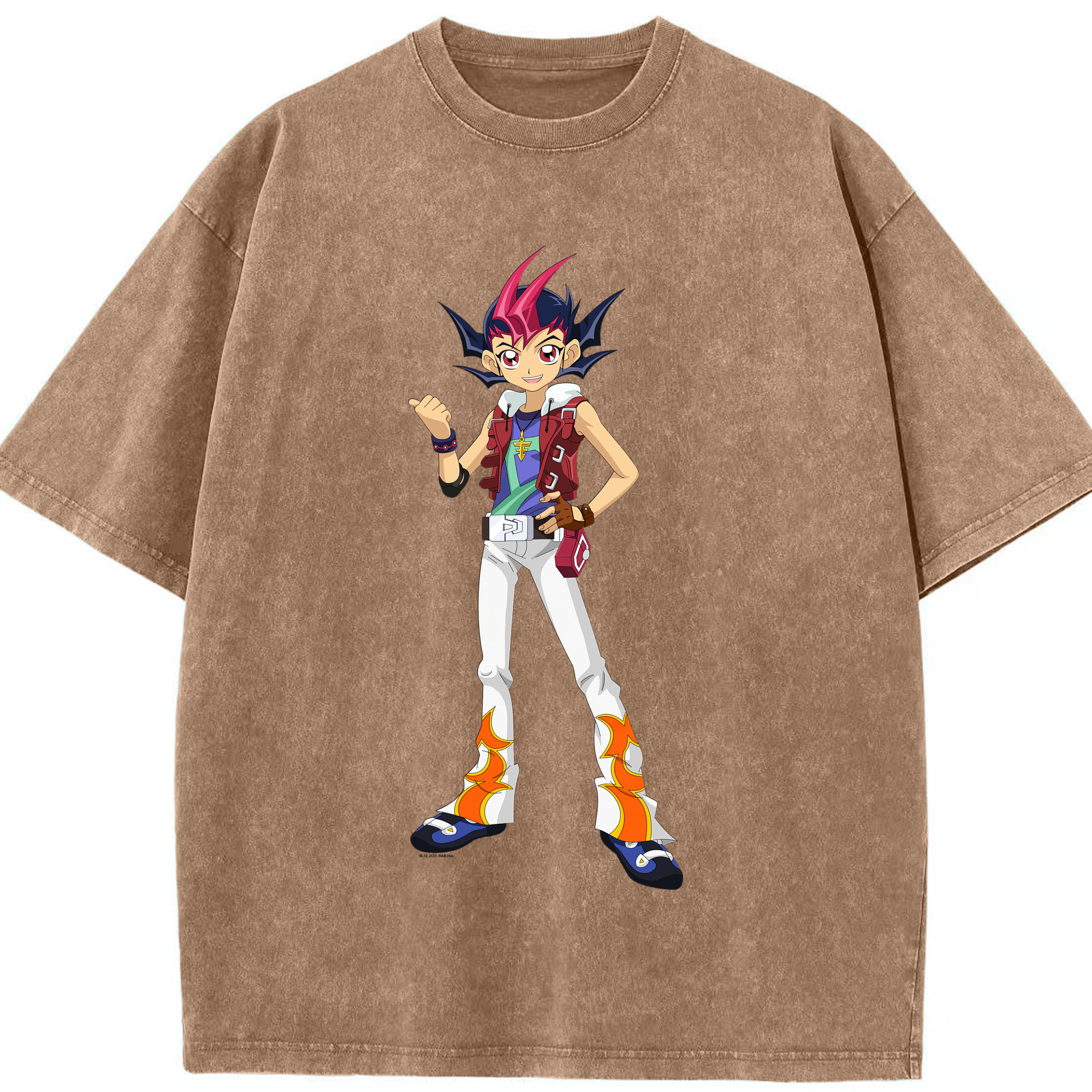 （画像用） 遊☆戯☆王 Yu-Gi-Oh! 綿100% ヴィンテージ風 半袖Tシャツ（フロントプリント）