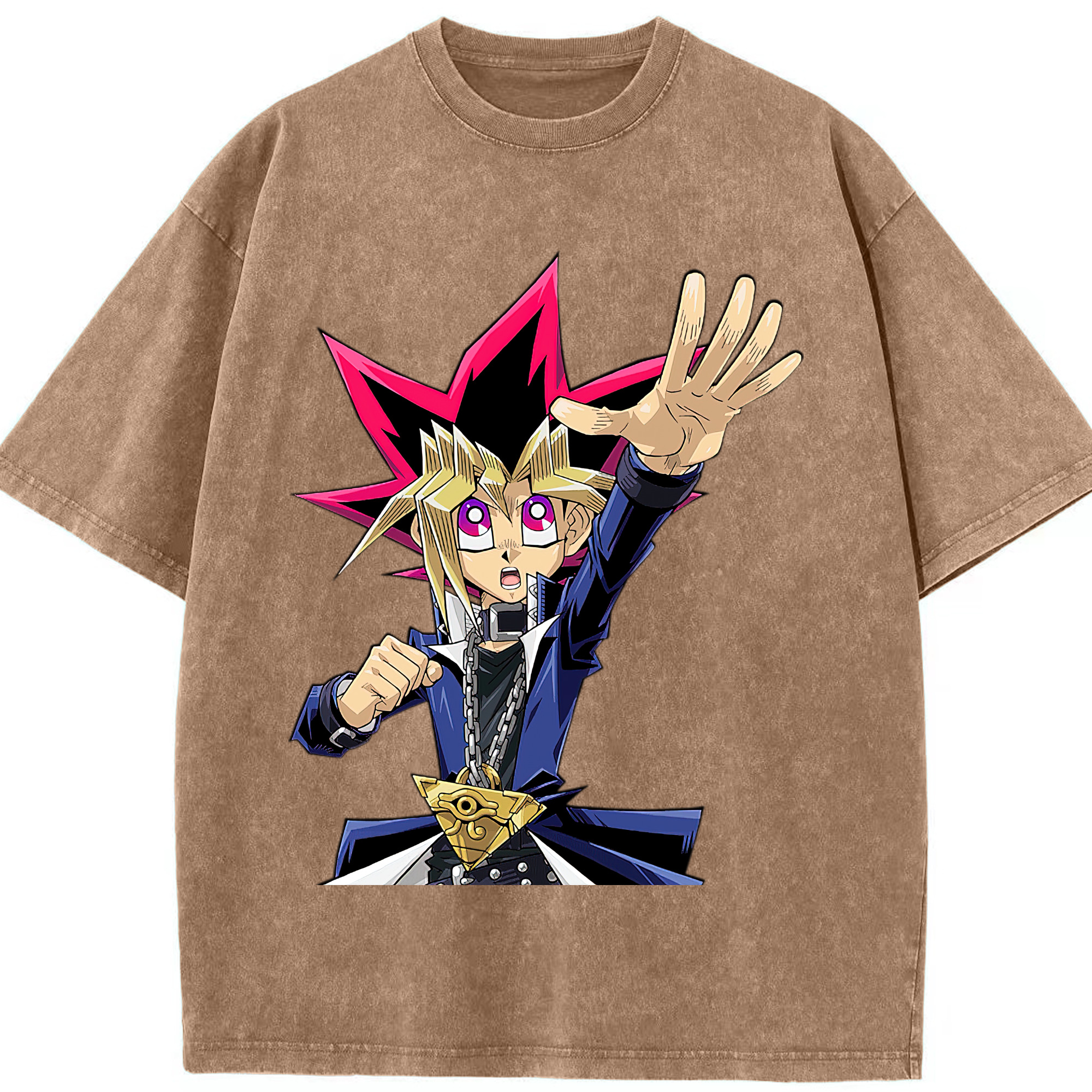 （画像用） 遊☆戯☆王 Yu-Gi-Oh! 綿100% ヴィンテージ風 半袖Tシャツ（フロントプリント）