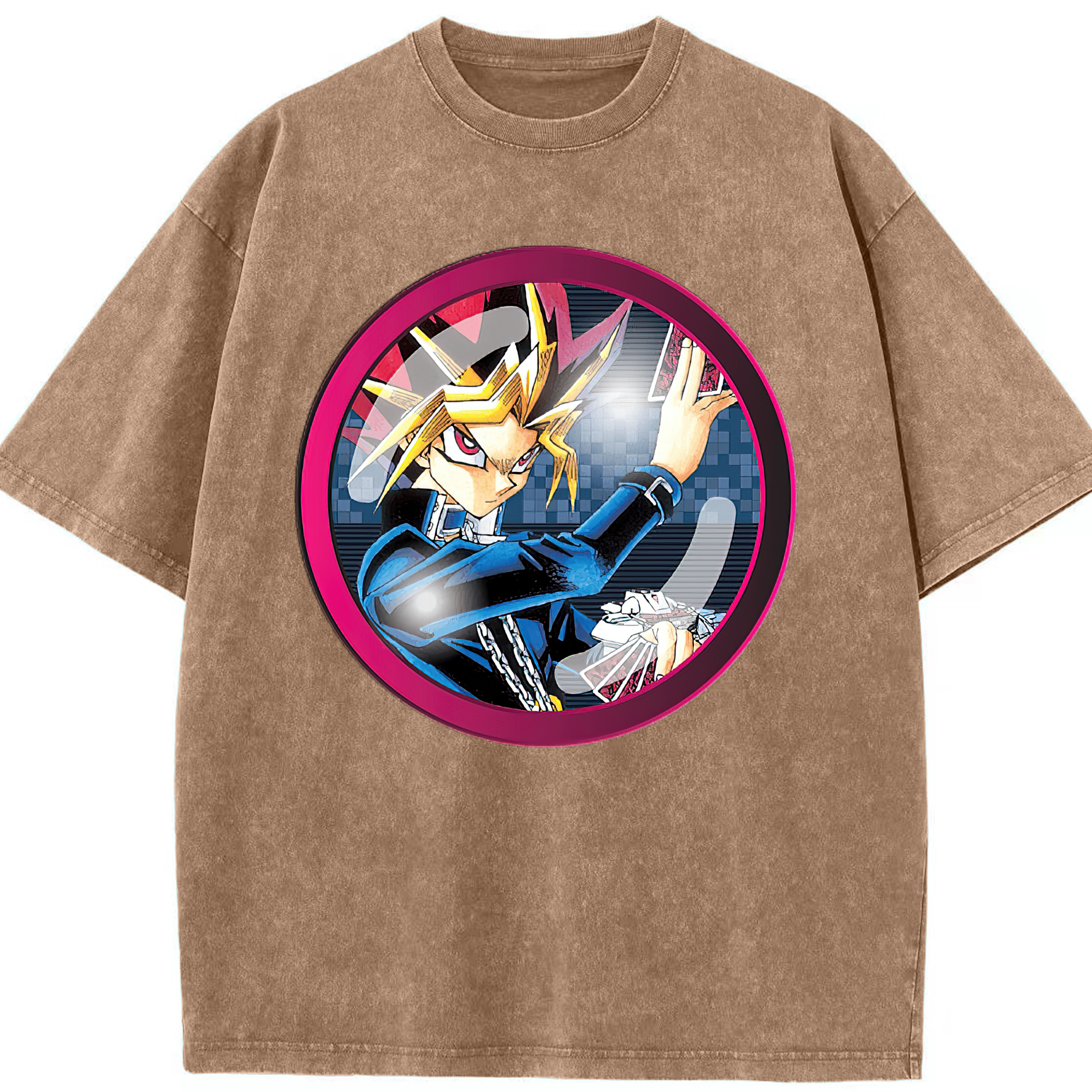 （画像用） 遊☆戯☆王 Yu-Gi-Oh! 綿100% ヴィンテージ風 半袖Tシャツ（フロントプリント）