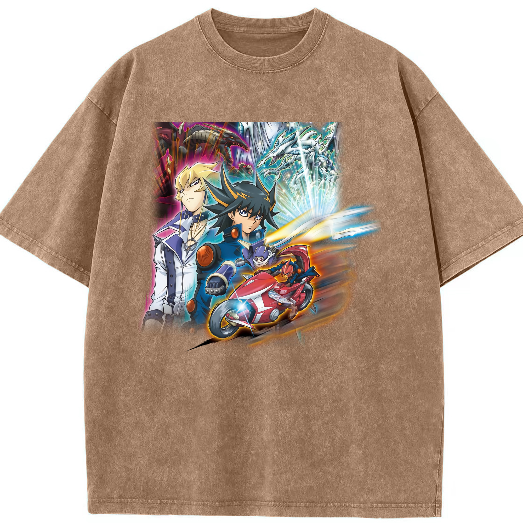 （画像用） 遊☆戯☆王 Yu-Gi-Oh! 綿100% ヴィンテージ風 半袖Tシャツ（フロントプリント）