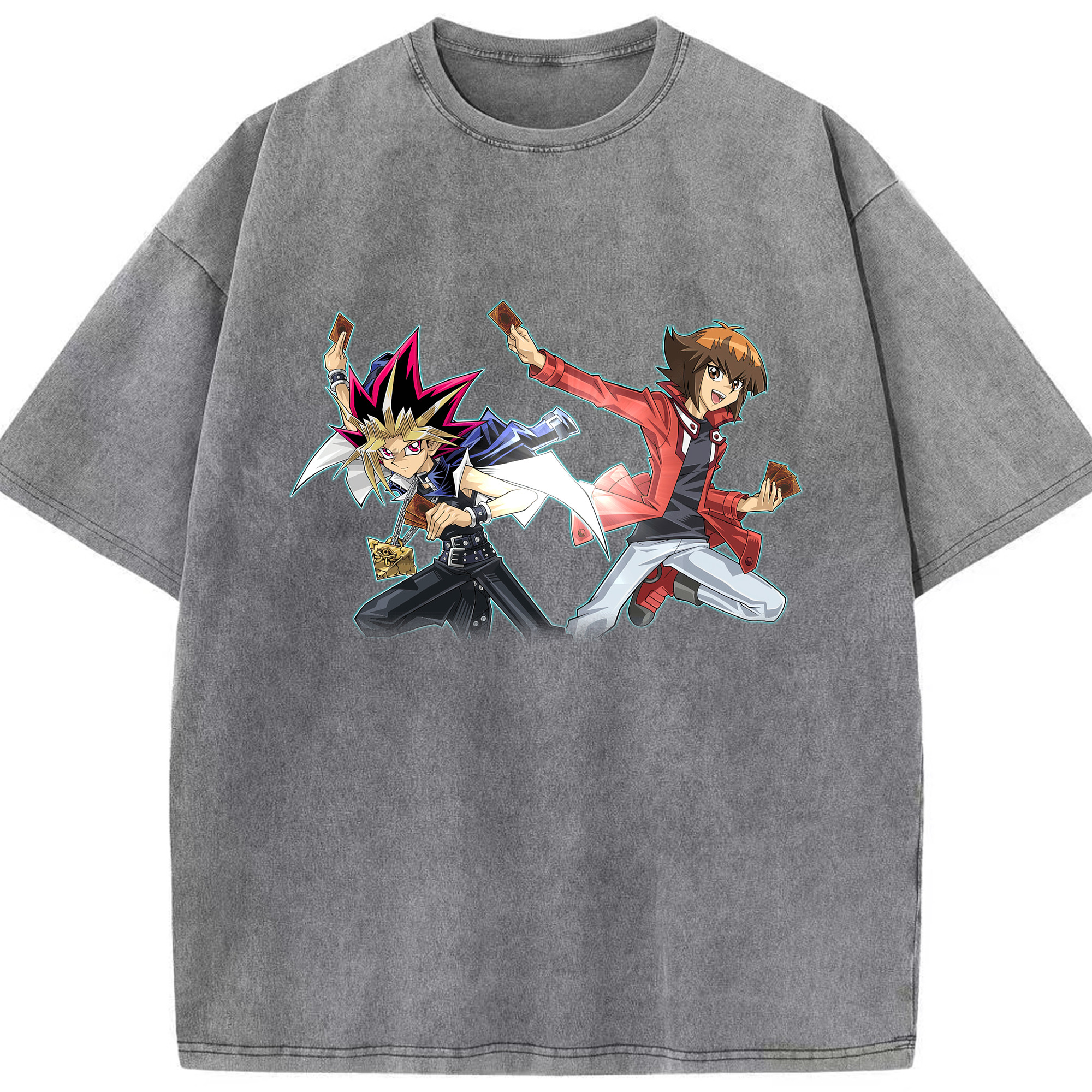（画像用） 遊☆戯☆王 Yu-Gi-Oh! 綿100% ヴィンテージ風 半袖Tシャツ（フロントプリント）
