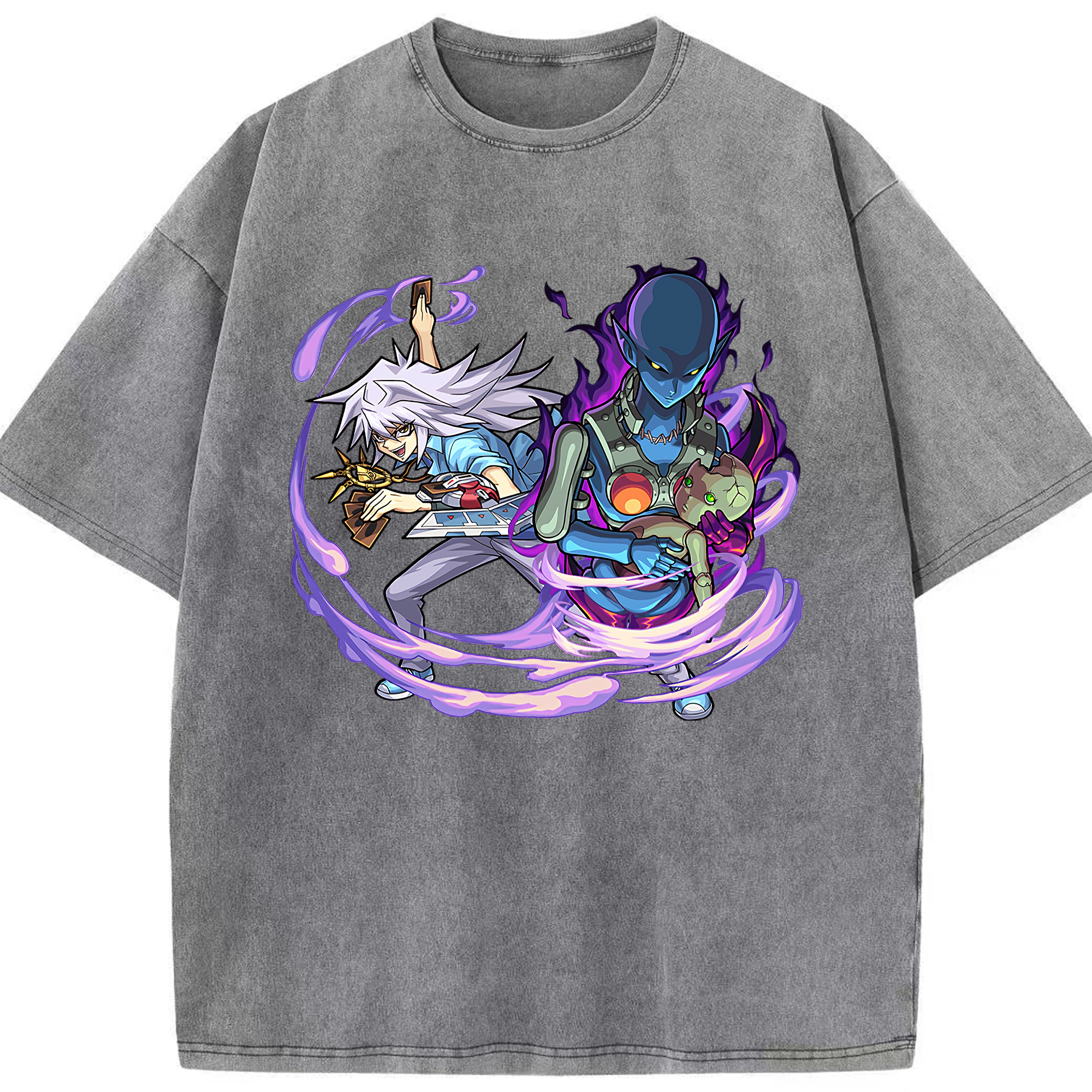 （画像用） 遊☆戯☆王 Yu-Gi-Oh! 綿100% ヴィンテージ風 半袖Tシャツ（フロントプリント）