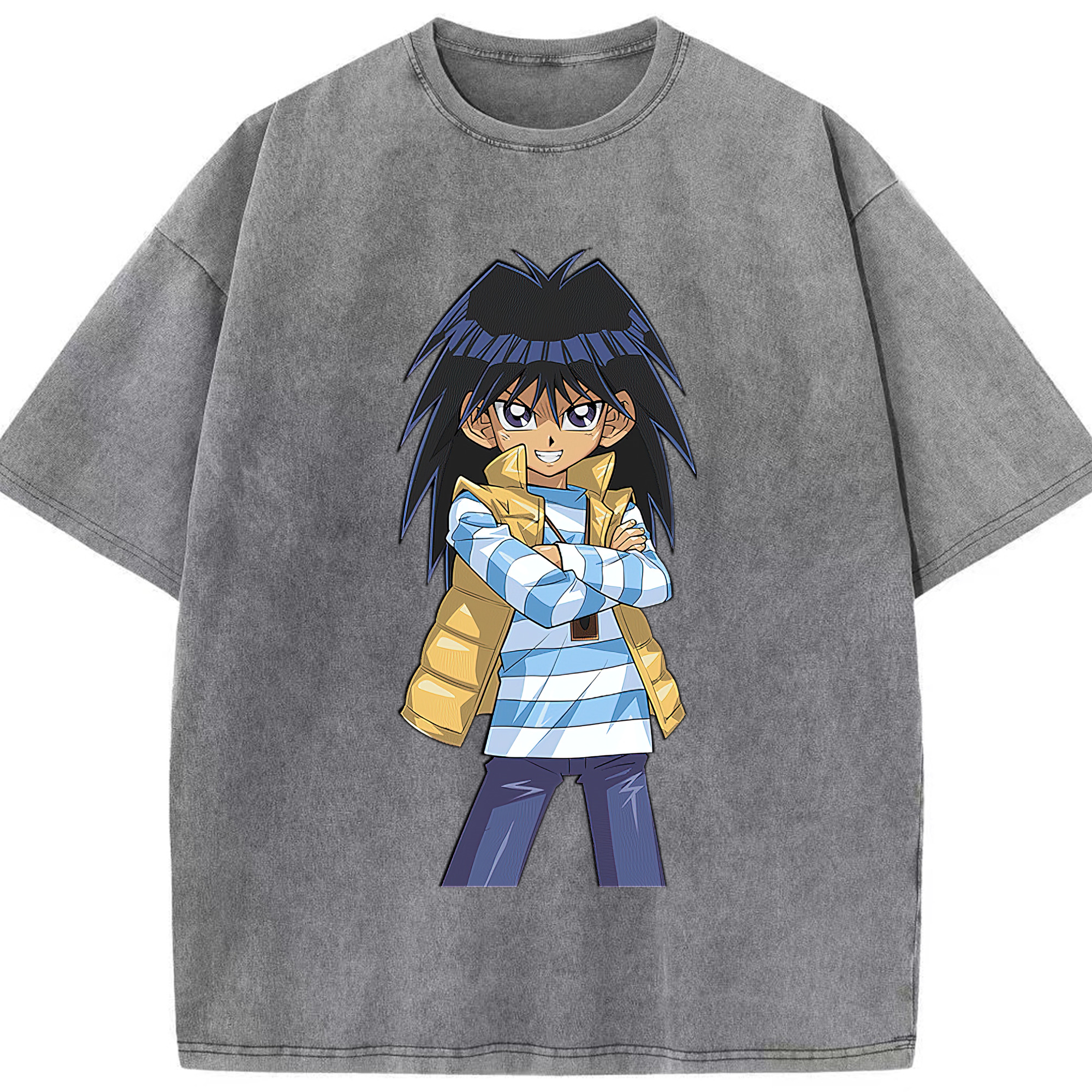 （画像用） 遊☆戯☆王 Yu-Gi-Oh! 綿100% ヴィンテージ風 半袖Tシャツ（フロントプリント）
