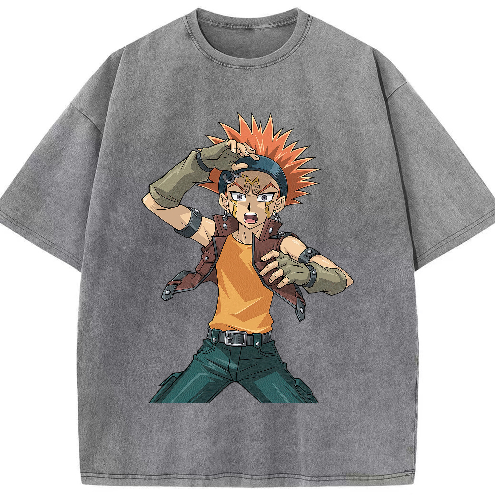 （画像用） 遊☆戯☆王 Yu-Gi-Oh! 綿100% ヴィンテージ風 半袖Tシャツ（フロントプリント）