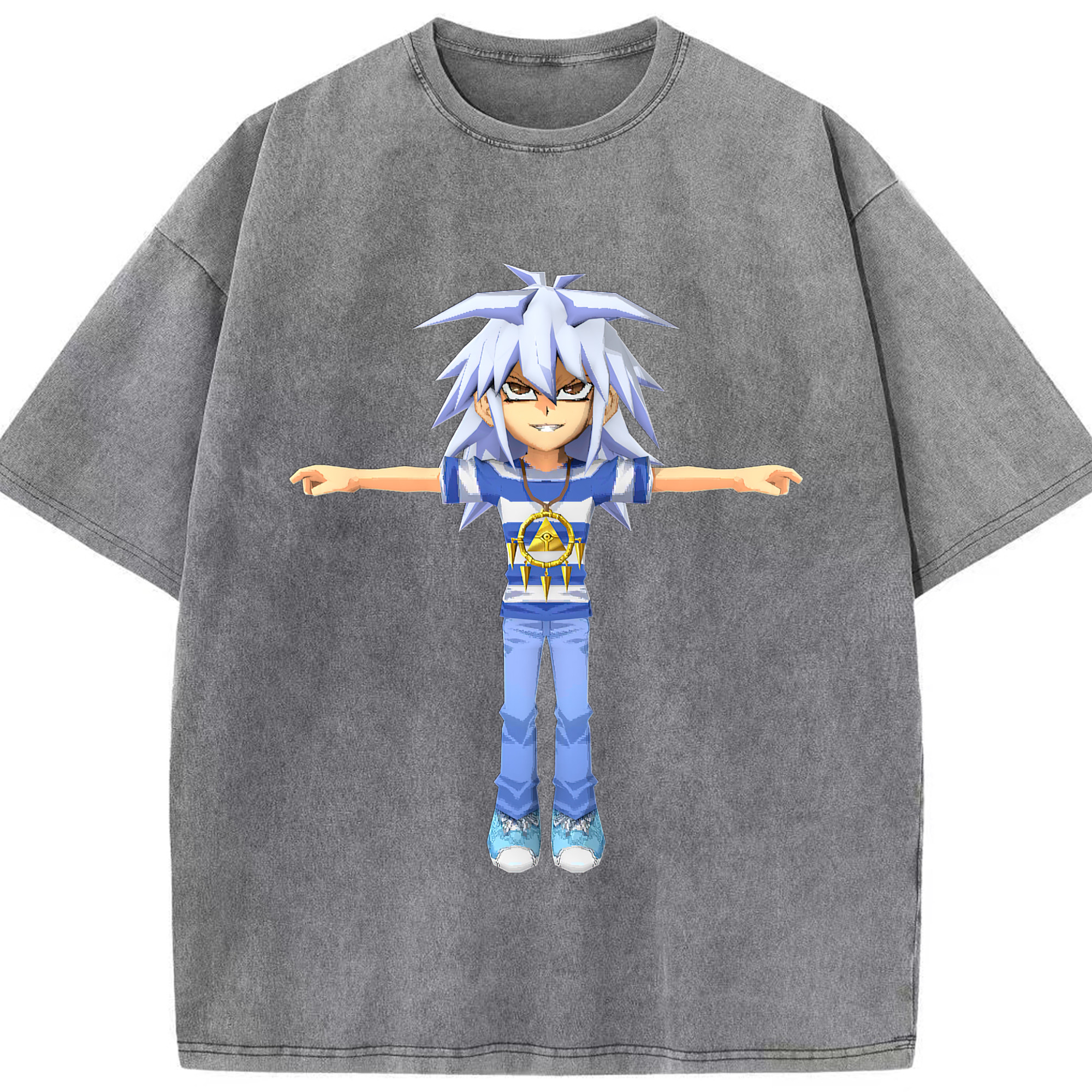 （画像用） 遊☆戯☆王 Yu-Gi-Oh! 綿100% ヴィンテージ風 半袖Tシャツ（フロントプリント）