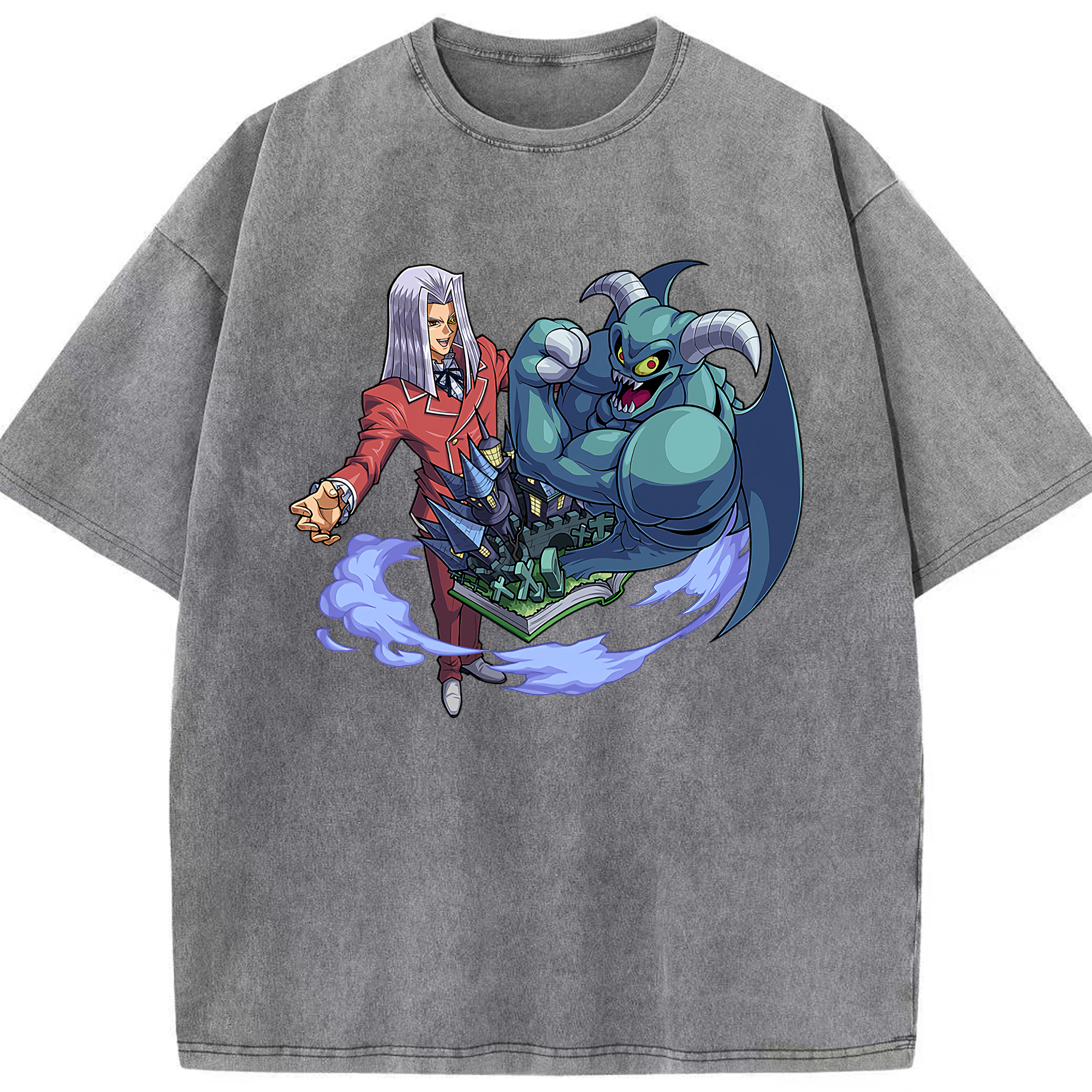 （画像用） 遊☆戯☆王 Yu-Gi-Oh! 綿100% ヴィンテージ風 半袖Tシャツ（フロントプリント）